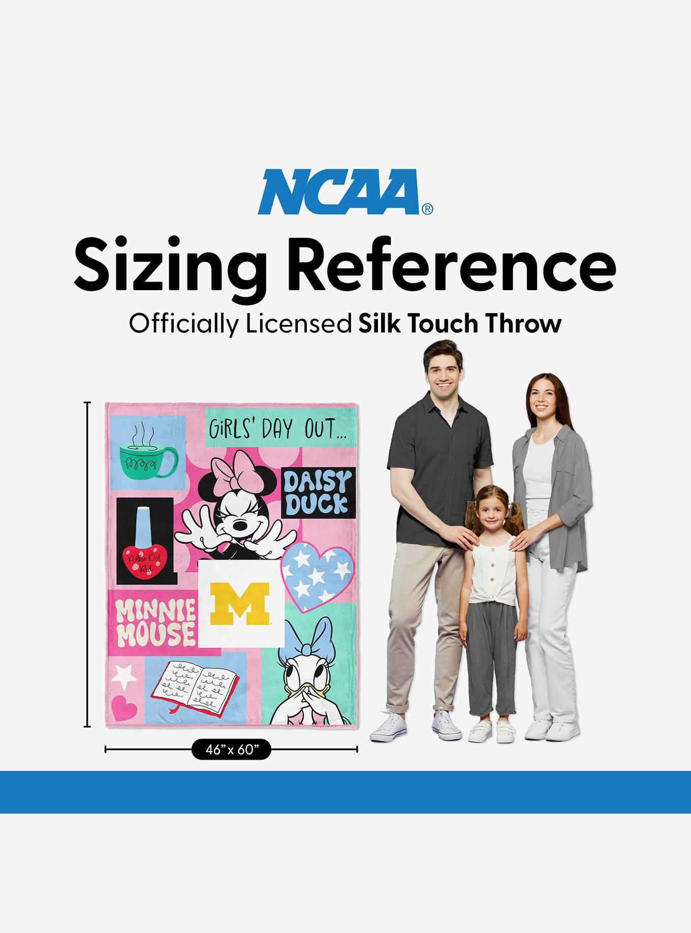 NCAA University of Michigan Disney Minnie Mouse Checker Floral Pink Silk Touch Throw Blanket, , alternate - view 6