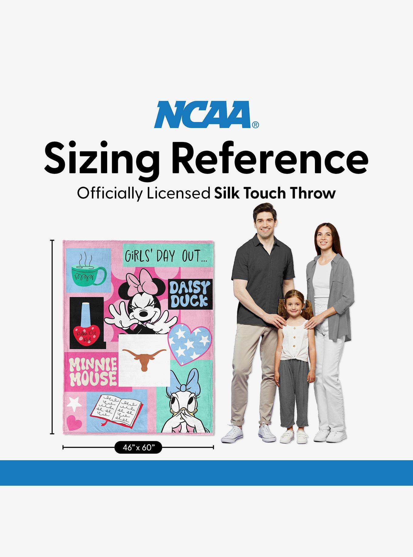 NCAA University of Texas Disney Minnie Mouse Checker Floral Pink Silk Touch Throw Blanket, , alternate - view 6