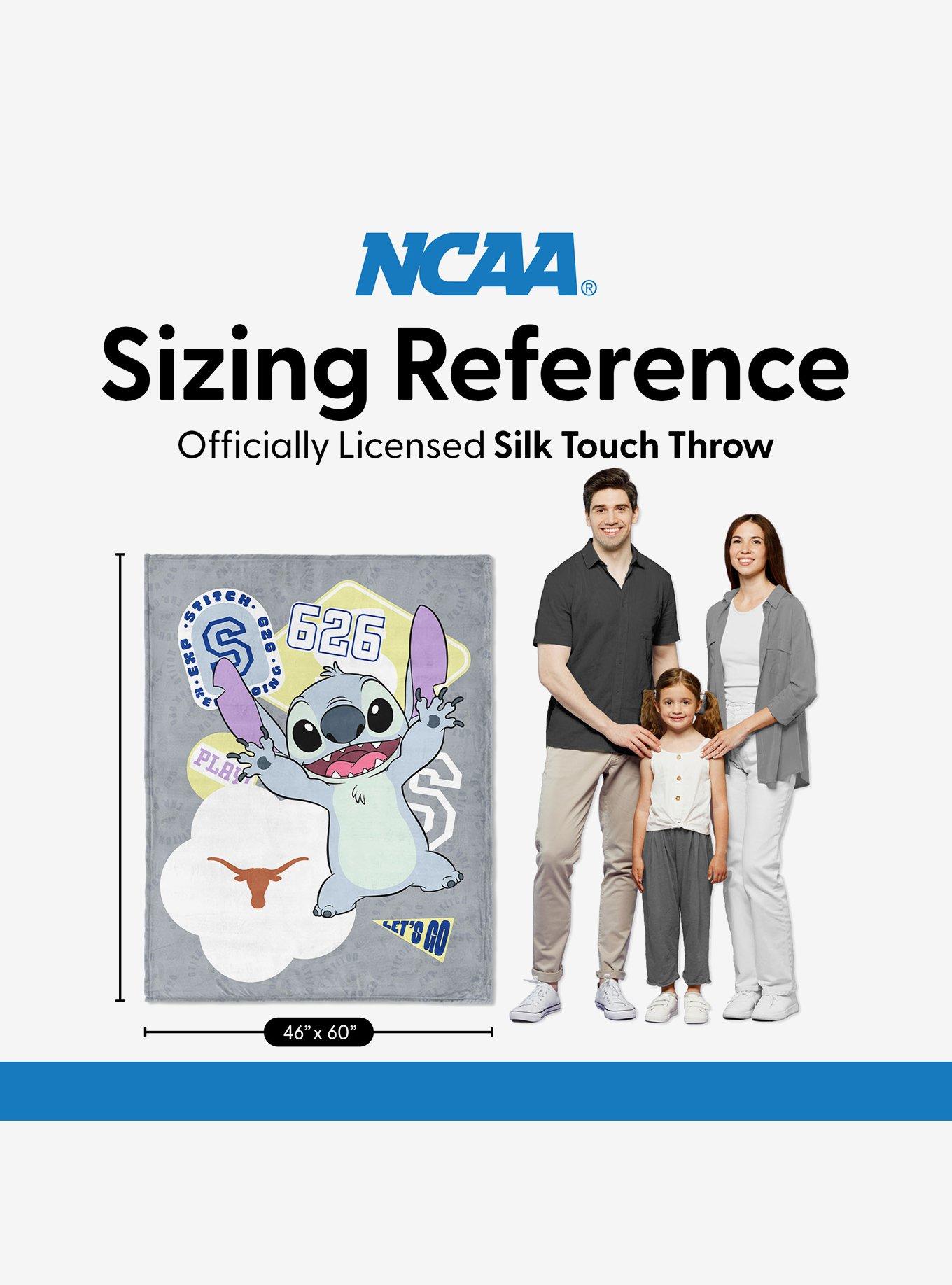 NCAA University of Texas Disney Lilo & Stitch Stickers Grey Silk Touch Throw Blanket, , alternate - view 6