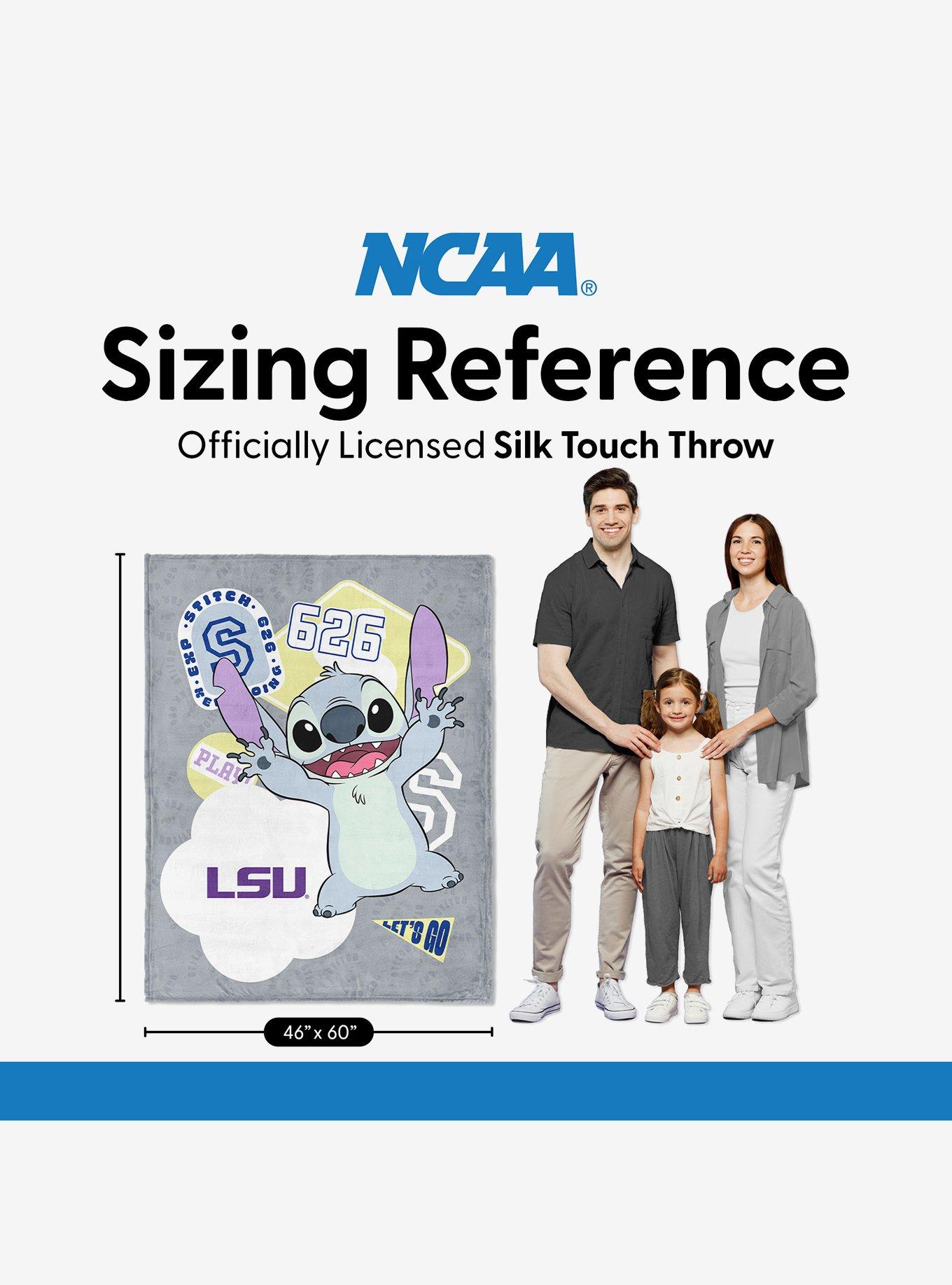 NCAA Louisiana State University Disney Lilo & Stitch Stickers Grey Silk Touch Throw Blanket, , alternate - view 6
