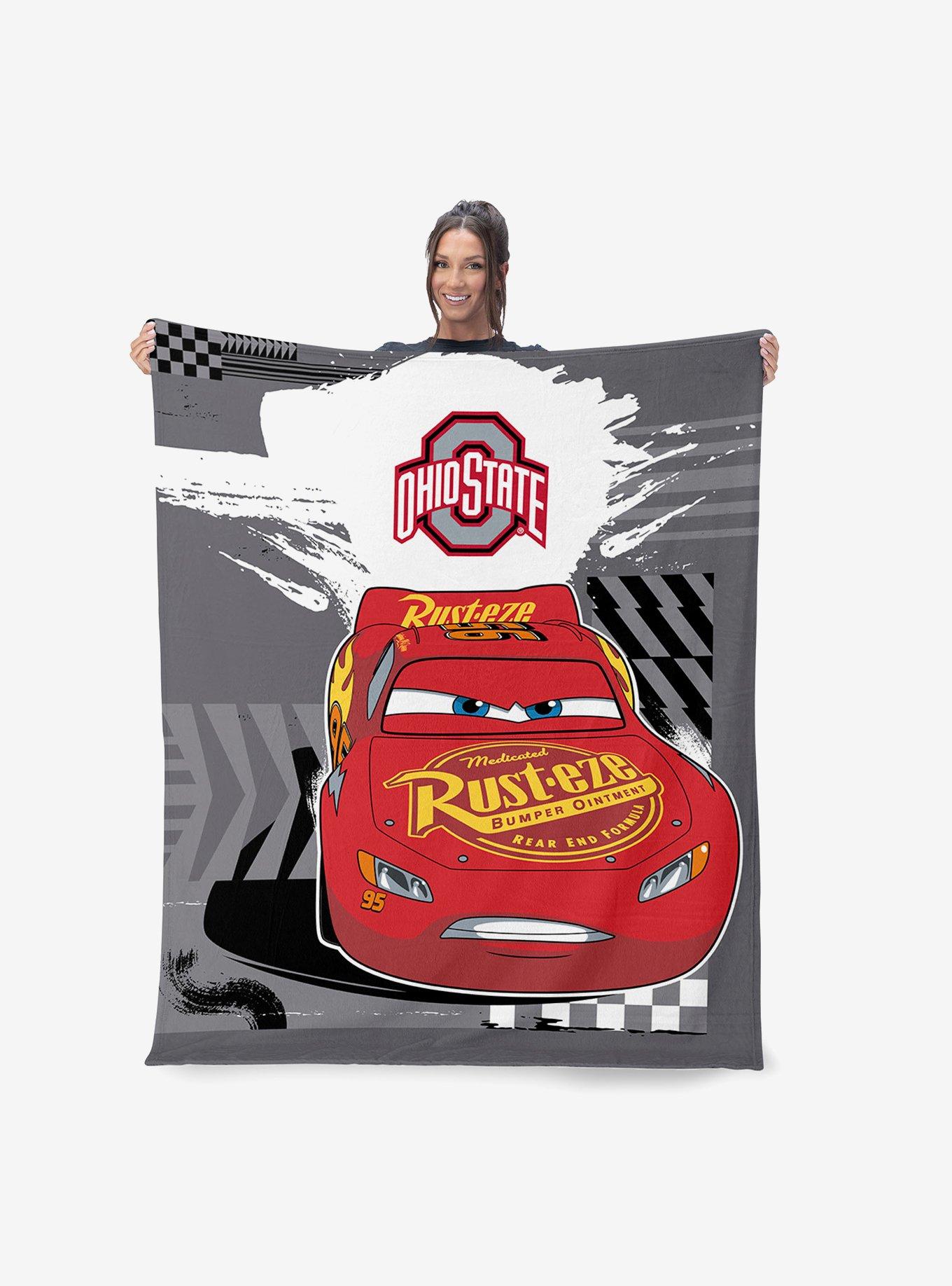 NCAA Ohio State University Disney Cars Lap Time Grey Silk Touch Throw Blanket, , alternate - view 2