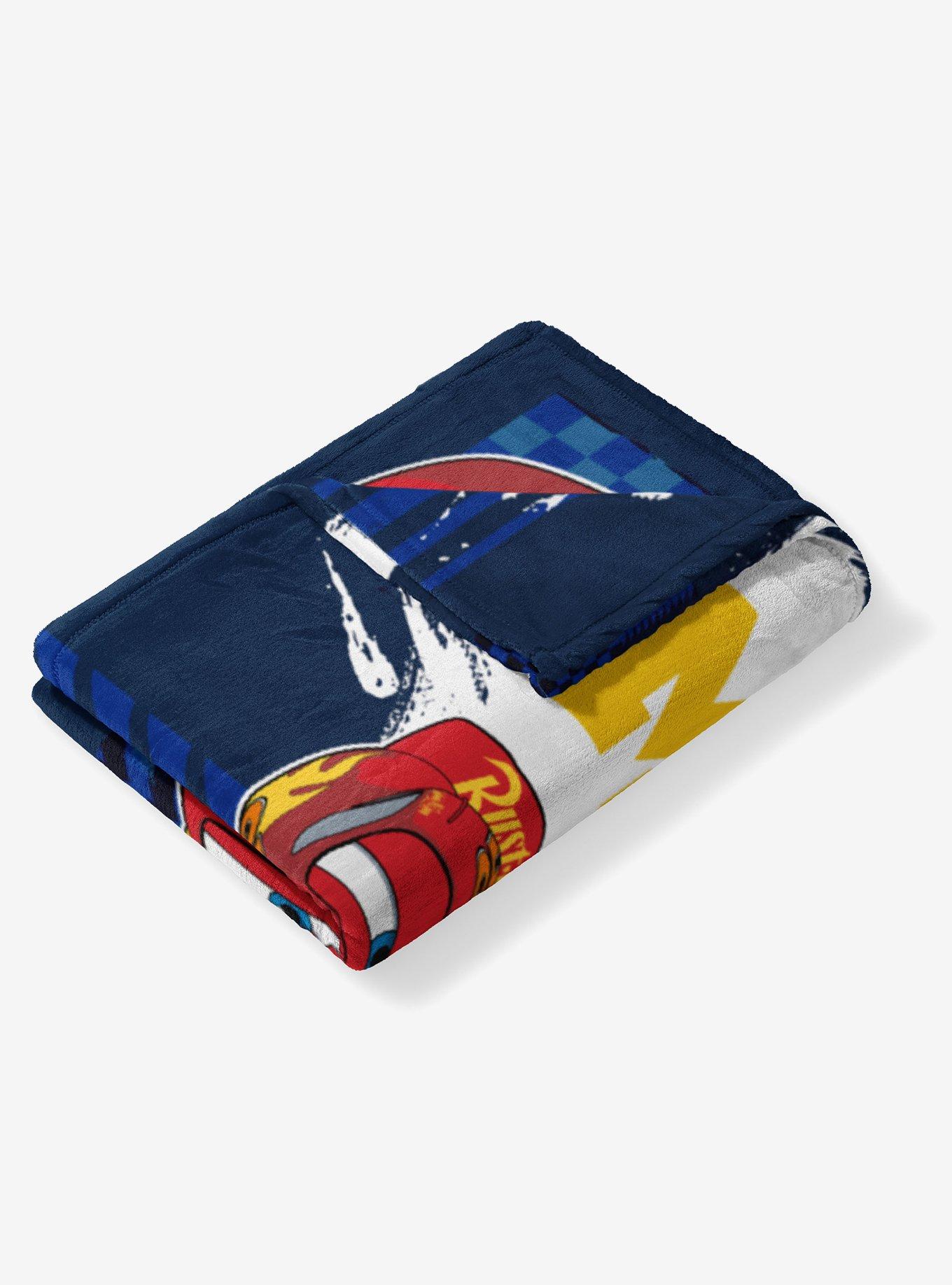 NCAA University of Michigan Disney Cars Lap Time Navy Silk Touch Throw Blanket, , alternate - view 4