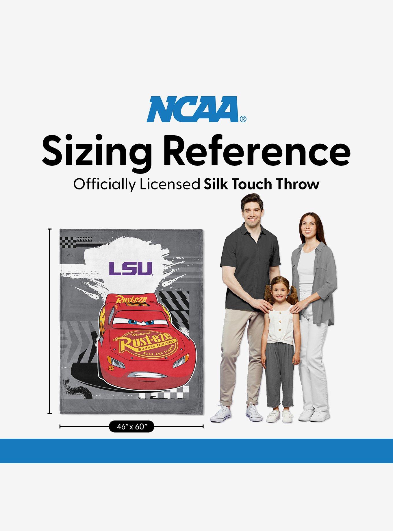 NCAA Louisiana State University Disney Cars Lap Time Grey Silk Touch Throw Blanket, , alternate - view 6