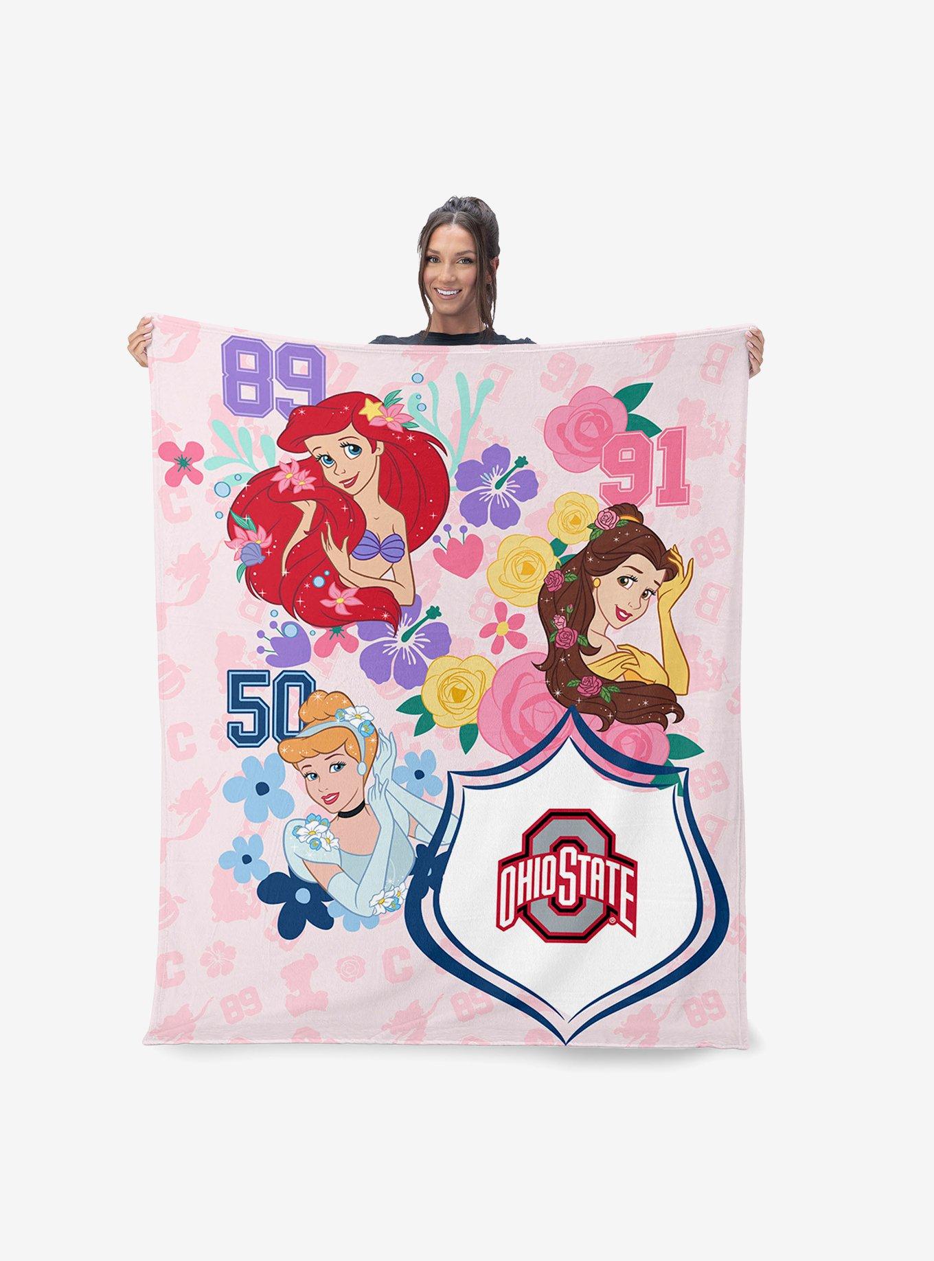 NCAA Ohio State University Disney Princesses Game On Girls Pink Silk Touch Throw Blanket, , alternate - view 2