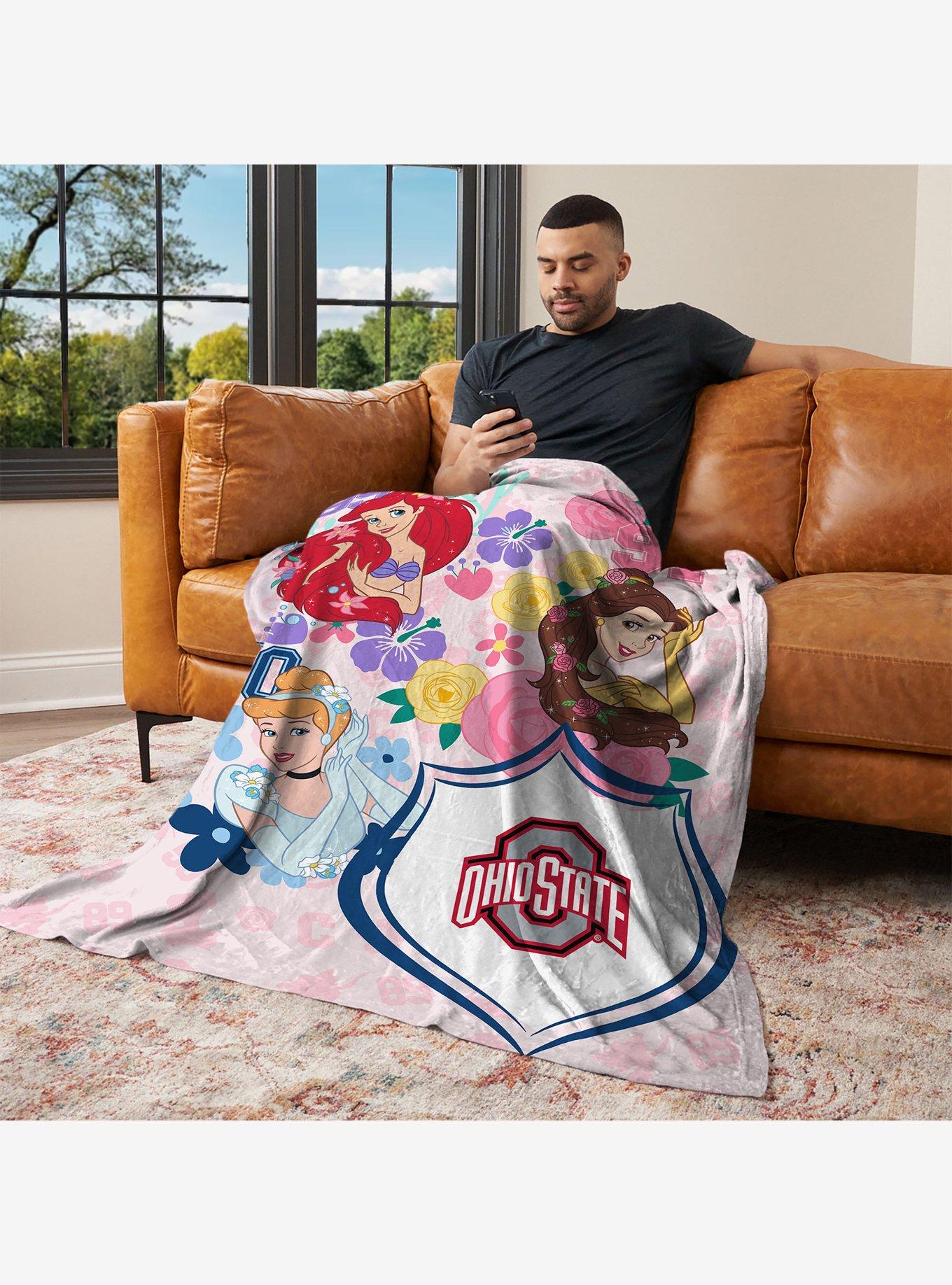 NCAA Ohio State University Disney Princesses Game On Girls Pink Silk Touch Throw Blanket, , alternate - view 3