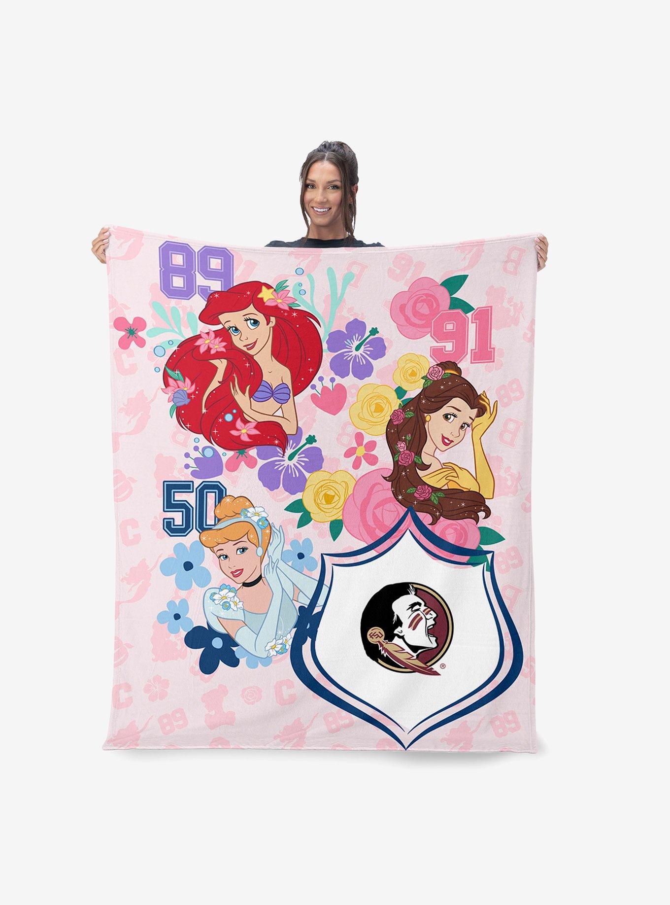 NCAA Florida State University Disney Princesses Game On Girls Pink Silk Touch Throw Blanket, , alternate - view 2