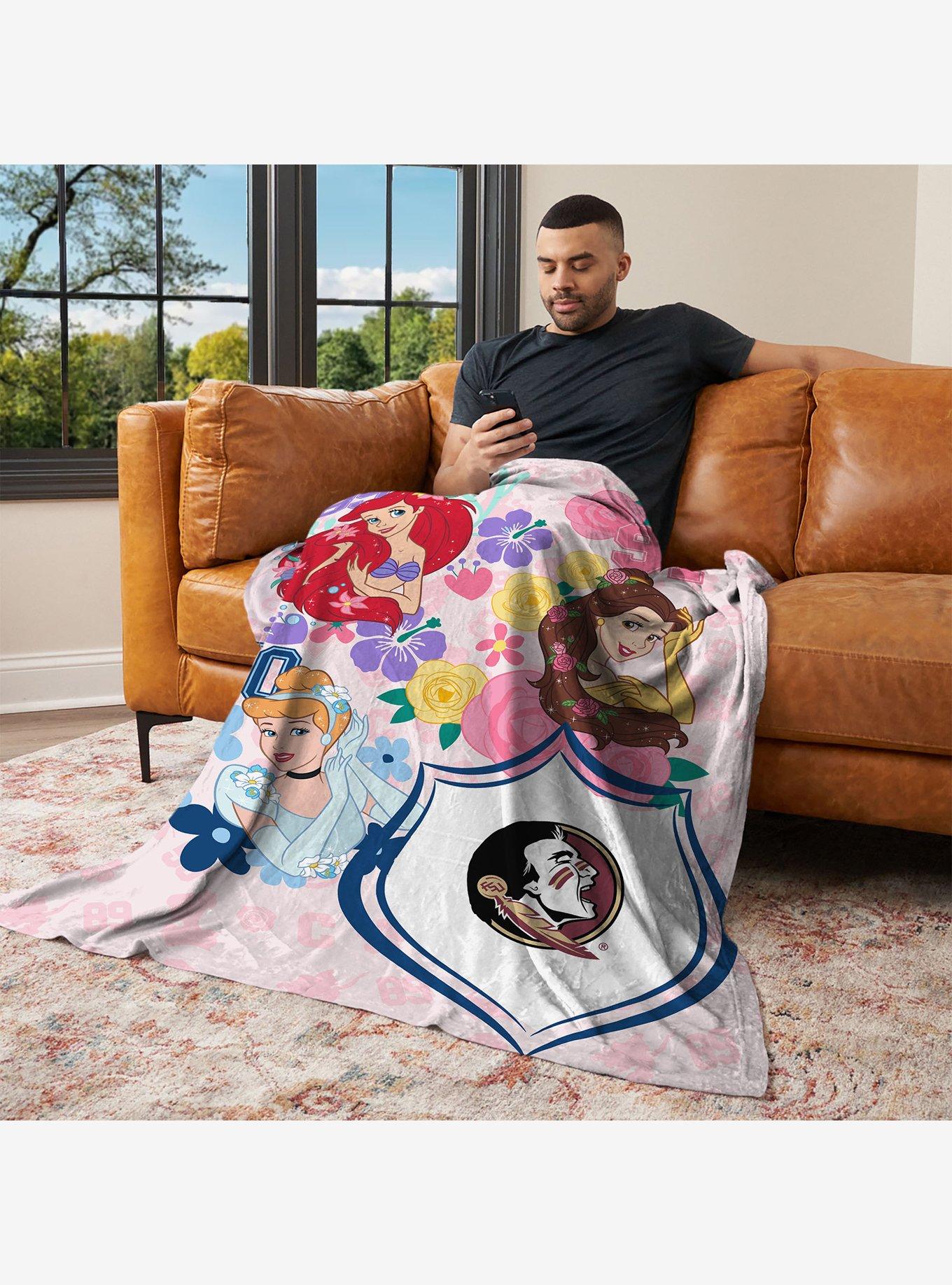 NCAA Florida State University Disney Princesses Game On Girls Pink Silk Touch Throw Blanket, , alternate - view 3