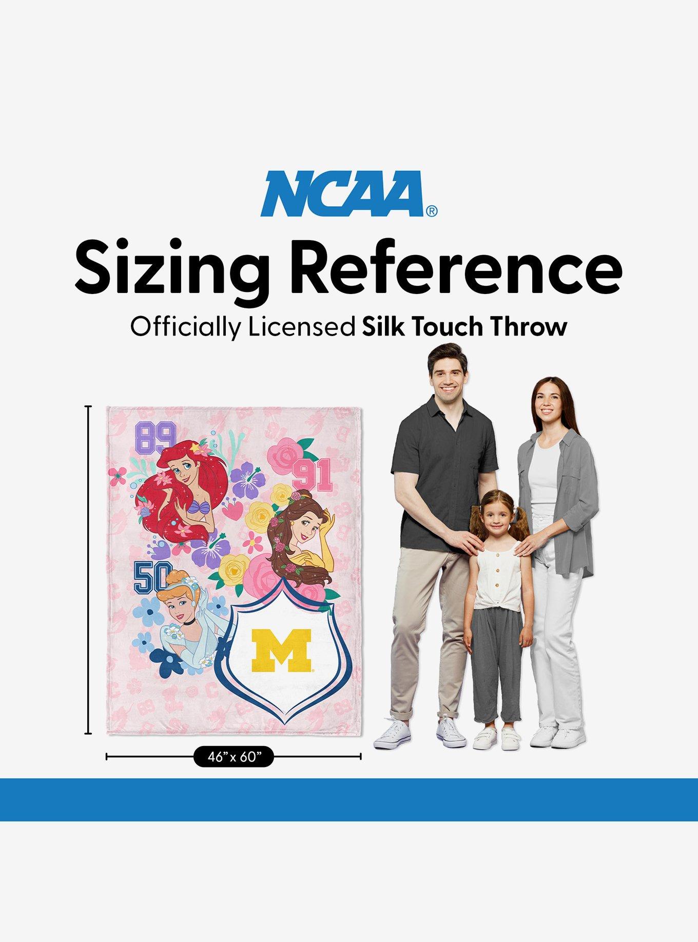 NCAA University of Michigan Disney Princesses Game On Girls Pink Silk Touch Throw Blanket, , alternate - view 6