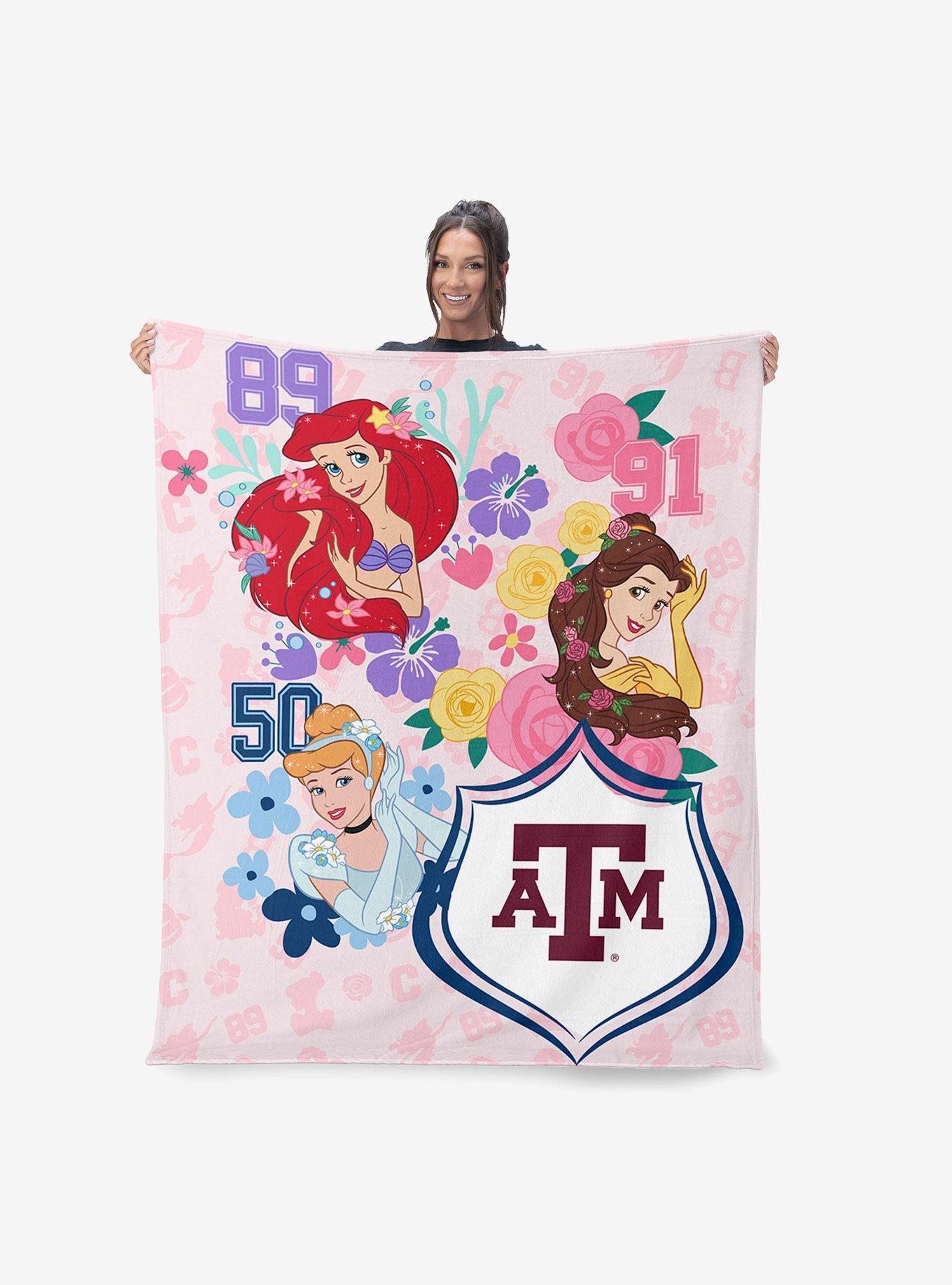 NCAA Texas A&M University Disney Princesses Game On Girls Pink Silk Touch Throw Blanket, , alternate - view 2