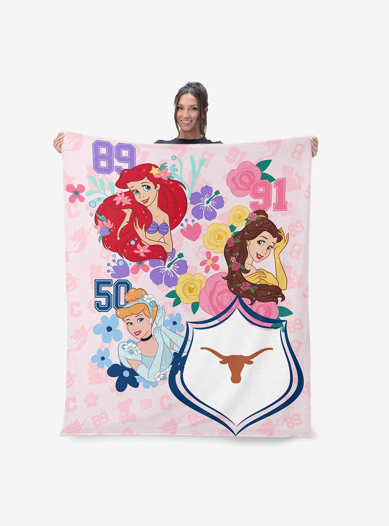 NCAA University of Texas Disney Princesses Game On Girls Pink Silk Touch Throw Blanket, , alternate - view 2