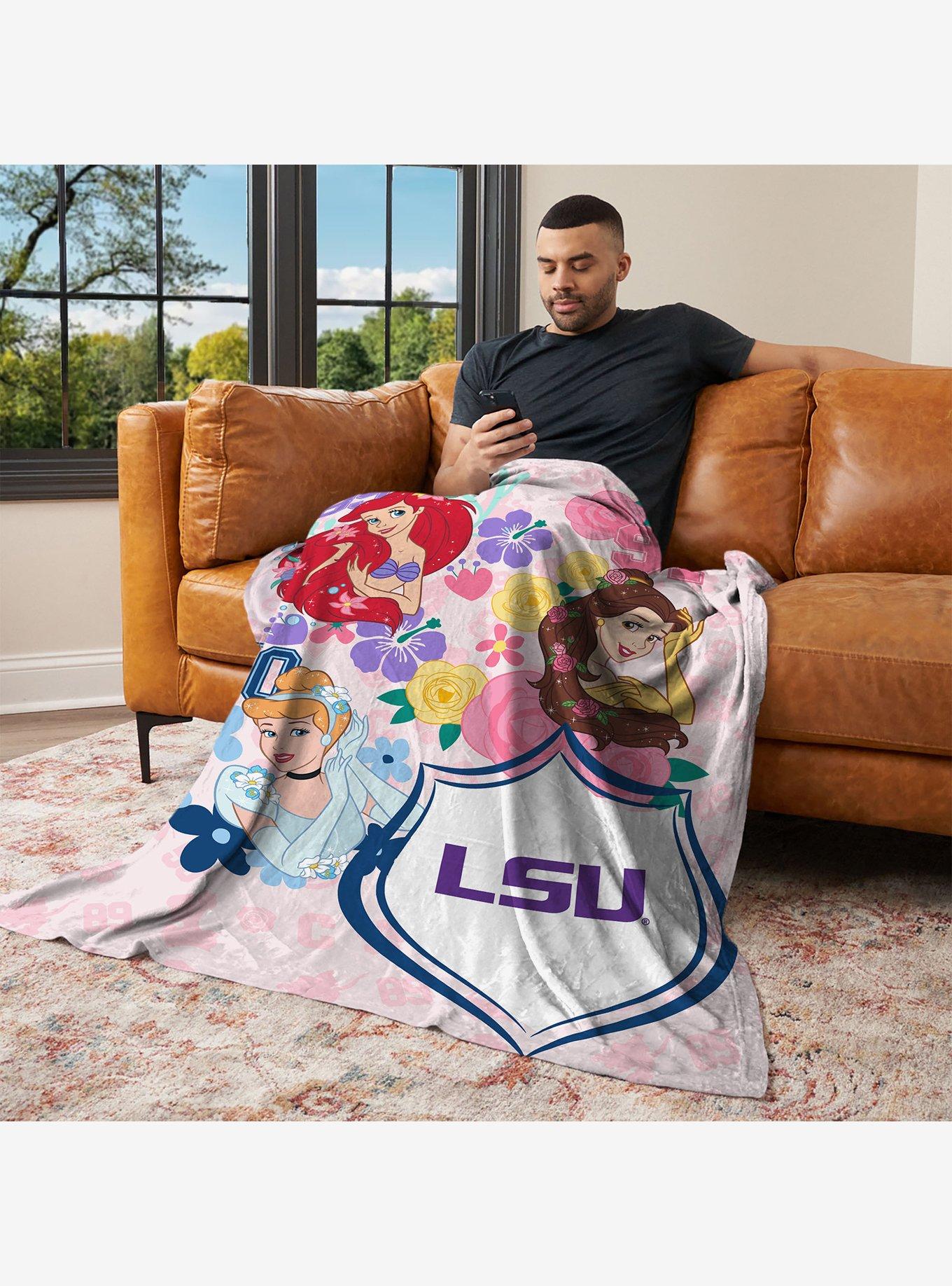 NCAA Louisiana State University Disney Princesses Game On Girls Pink Silk Touch Throw Blanket, , alternate - view 3