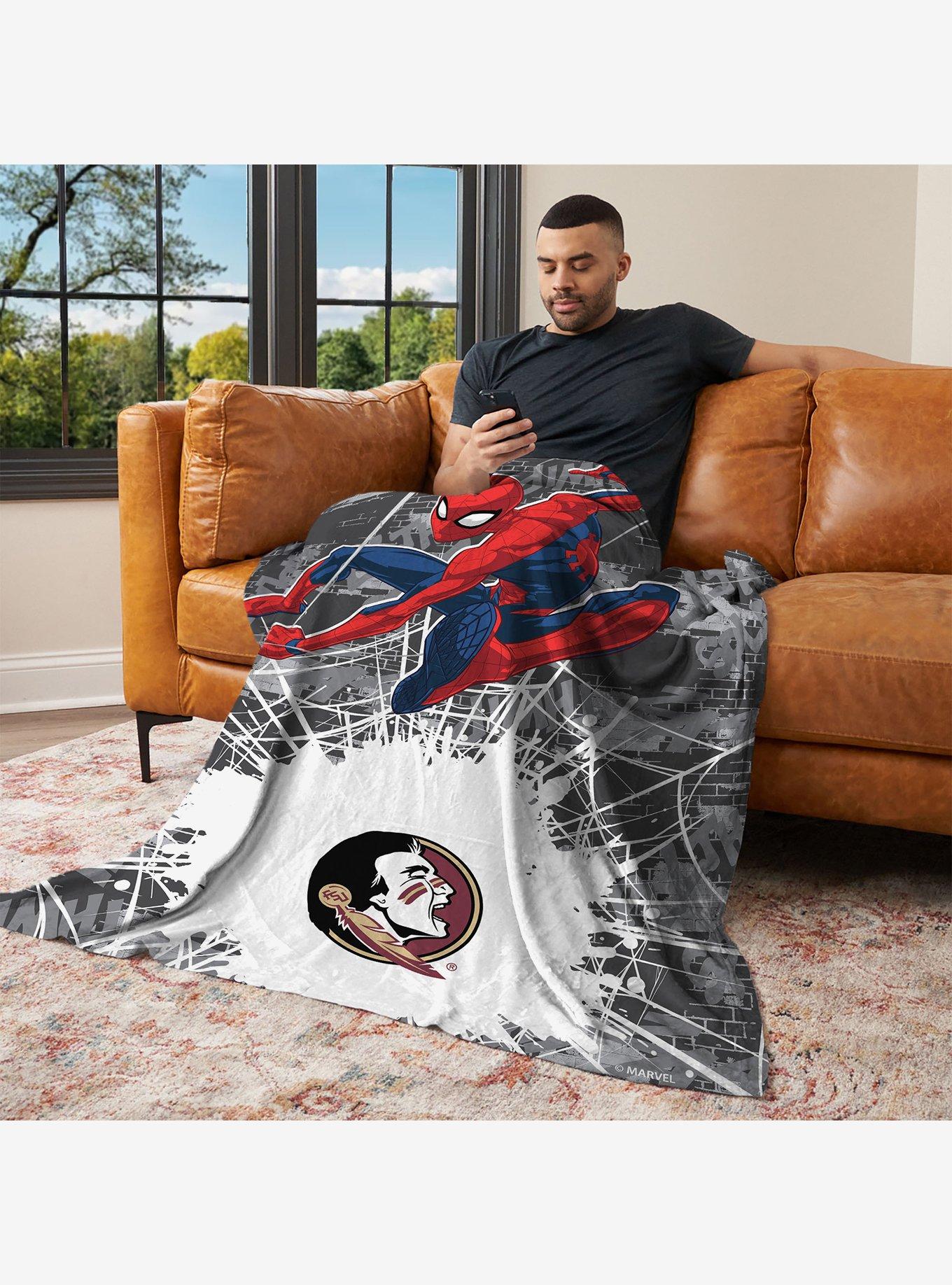 NCAA Florida State University Marvel Spider Man Web Sling Grey Silk Touch Throw Blanket, , alternate - view 3