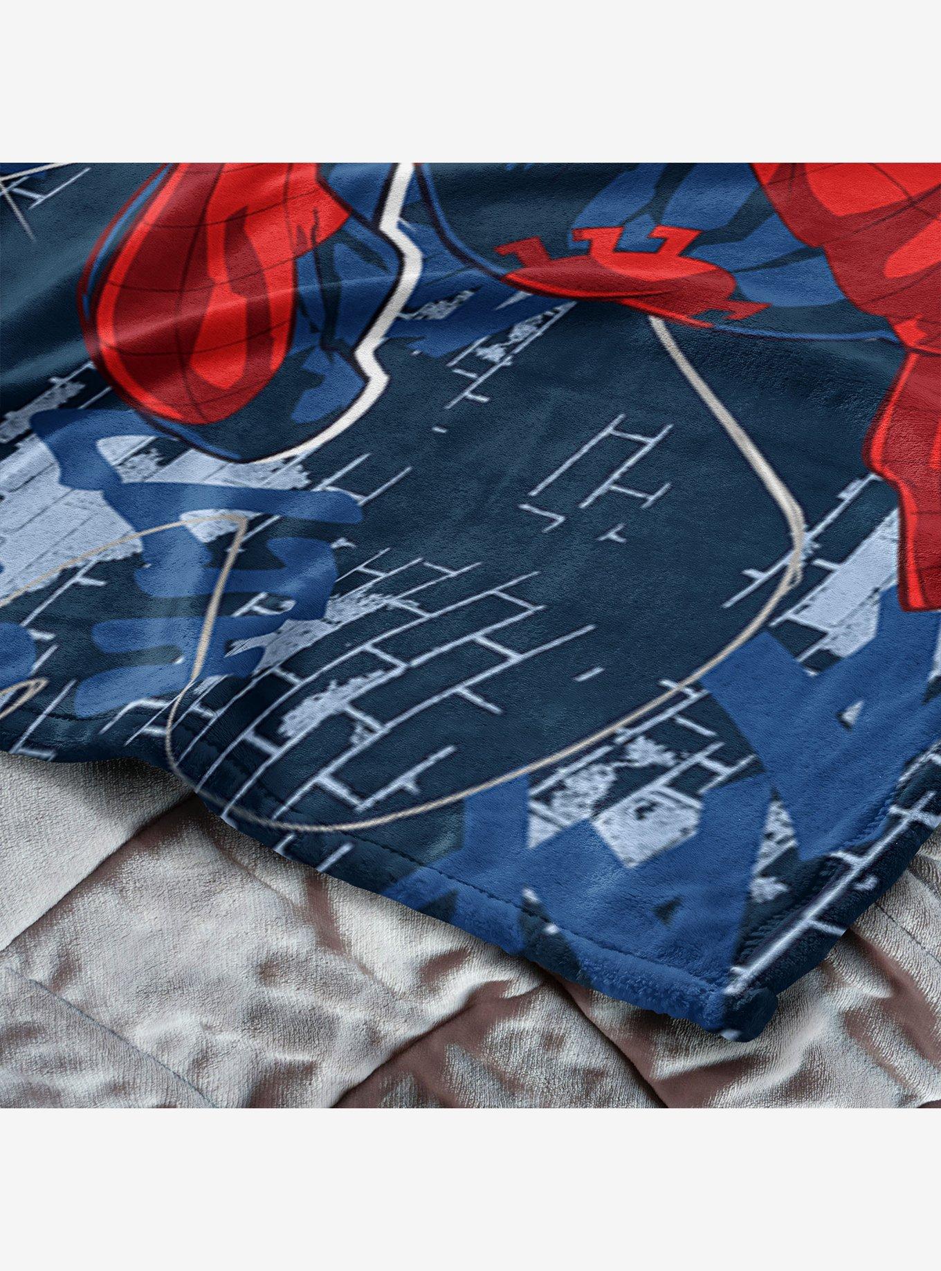 NCAA Penn State University Marvel Spider Man Web Sling Navy Silk Touch Throw Blanket, , alternate - view 5