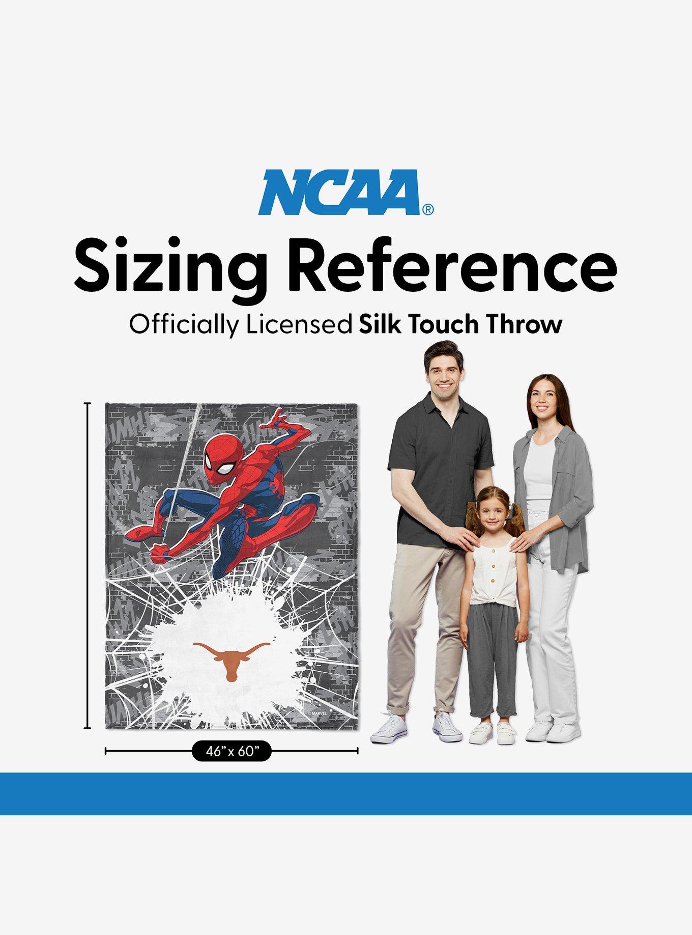 NCAA University of Texas Marvel Spider Man Web Sling Grey Silk Touch Throw Blanket, , alternate - view 6