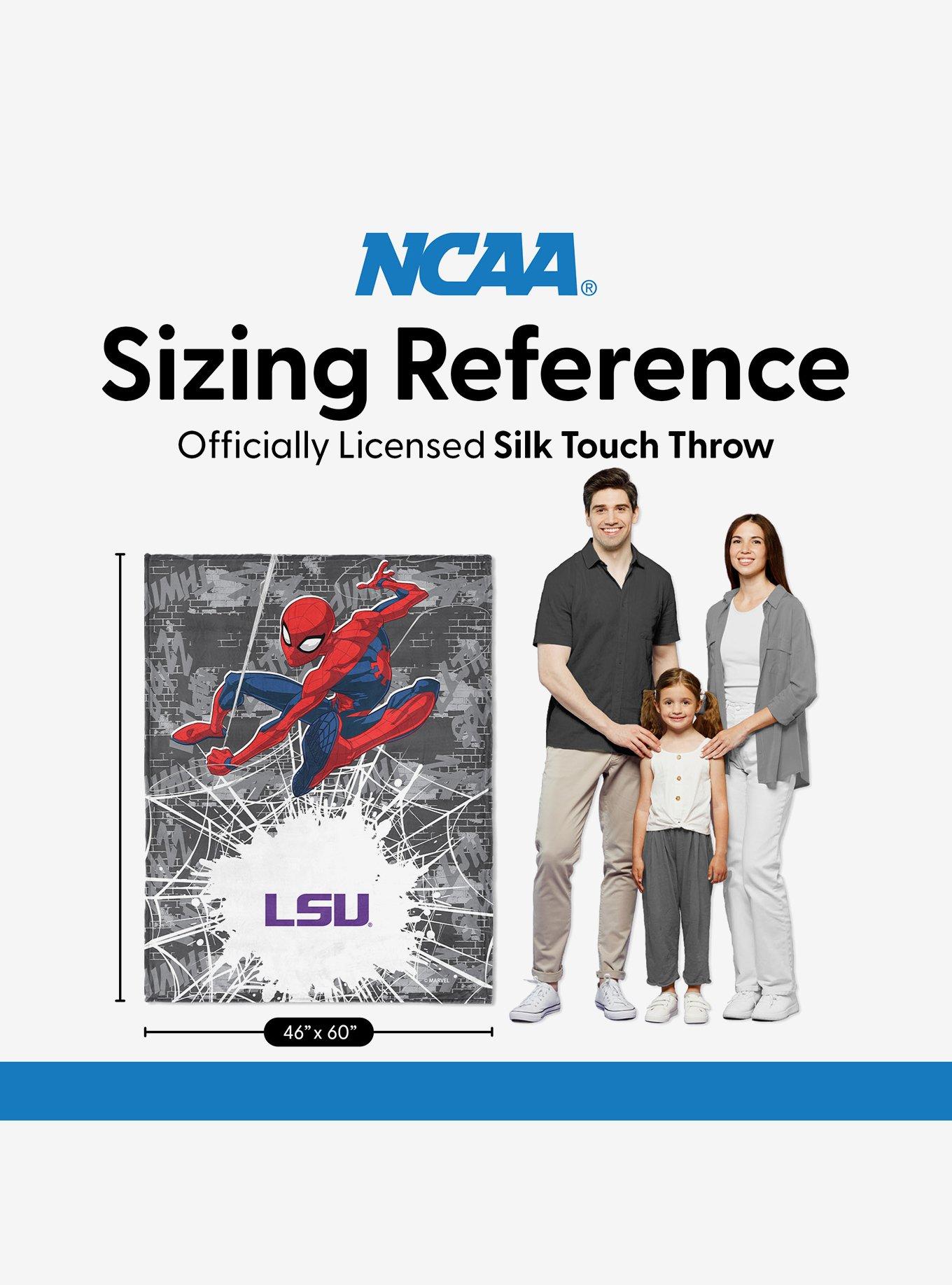 NCAA Louisiana State University Marvel Spider Man Web Sling Grey Silk Touch Throw Blanket, , alternate - view 6