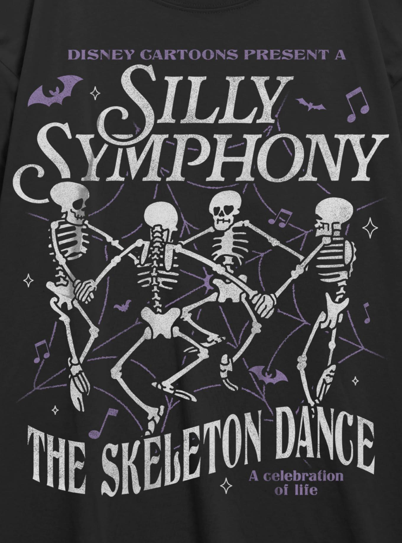 Disney Silly Symphony The Skeleton Dance Girls Oversized T-Shirt, BLACK, alternate - view 2