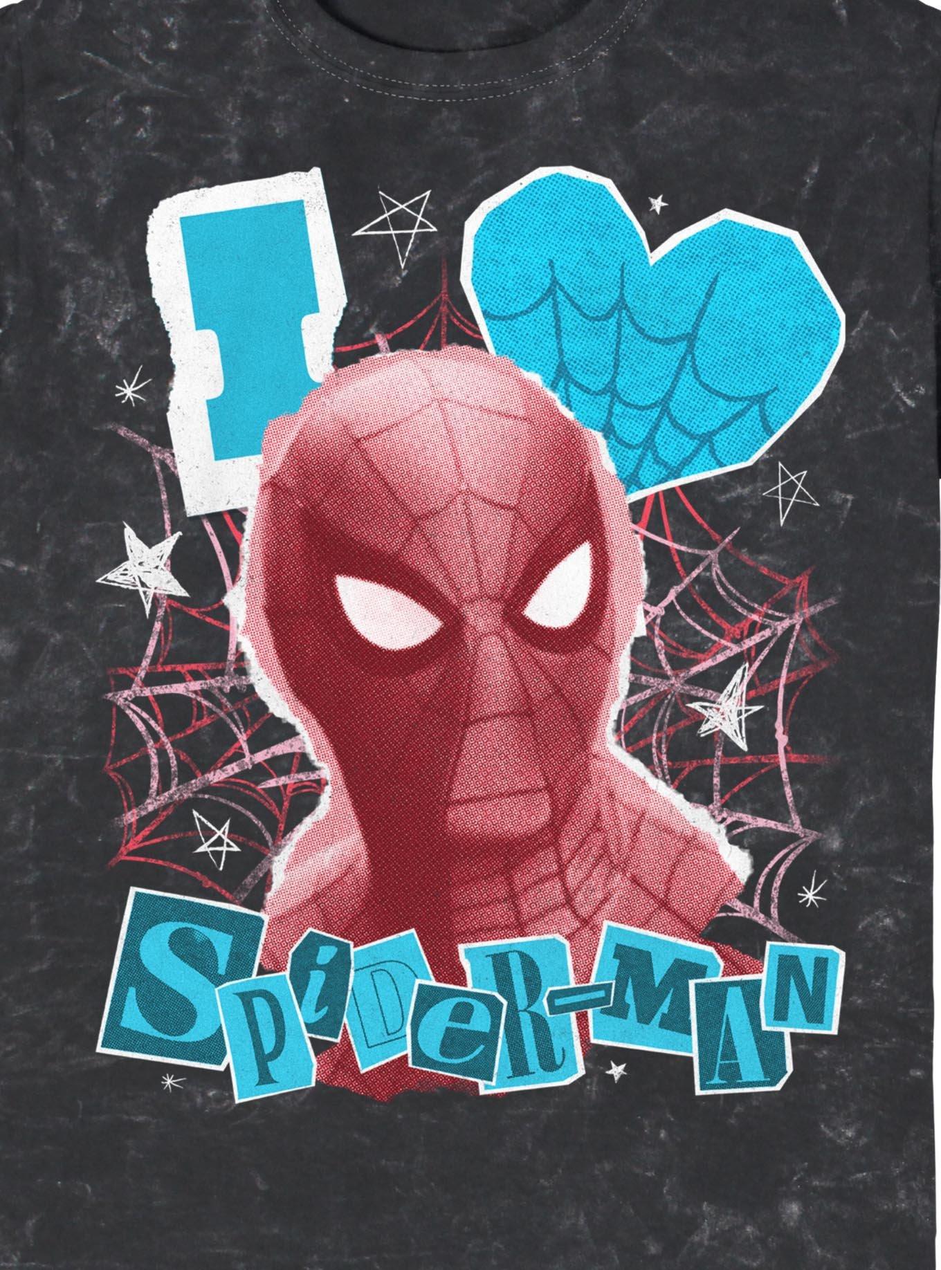Marvel Spider-Man: Brand New Day Spider Love Mineral Wash T-Shirt, BLACK, alternate - view 2