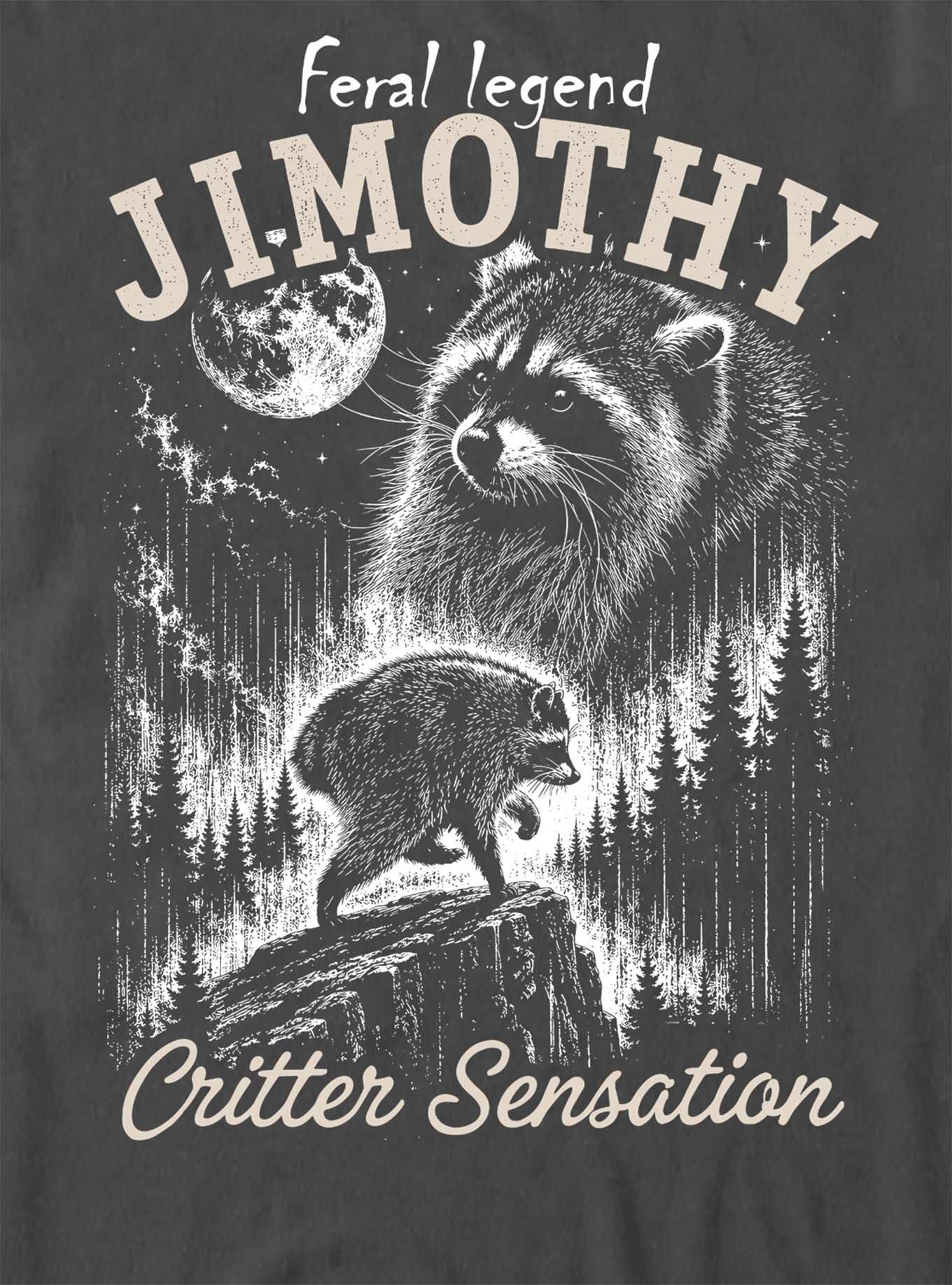 Jimothy the Raccoon Feral Legend T-Shirt, CHARCOAL, alternate - view 2