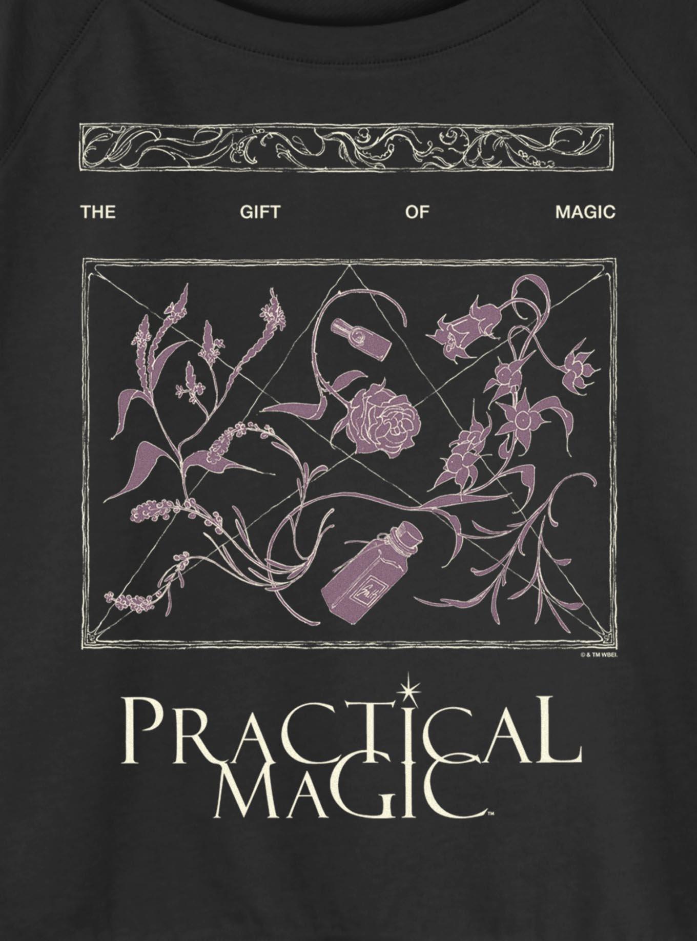 Practical Magic The Gift Of Magic Womens Slouchy Sweatshirt, BLACK, alternate - view 2