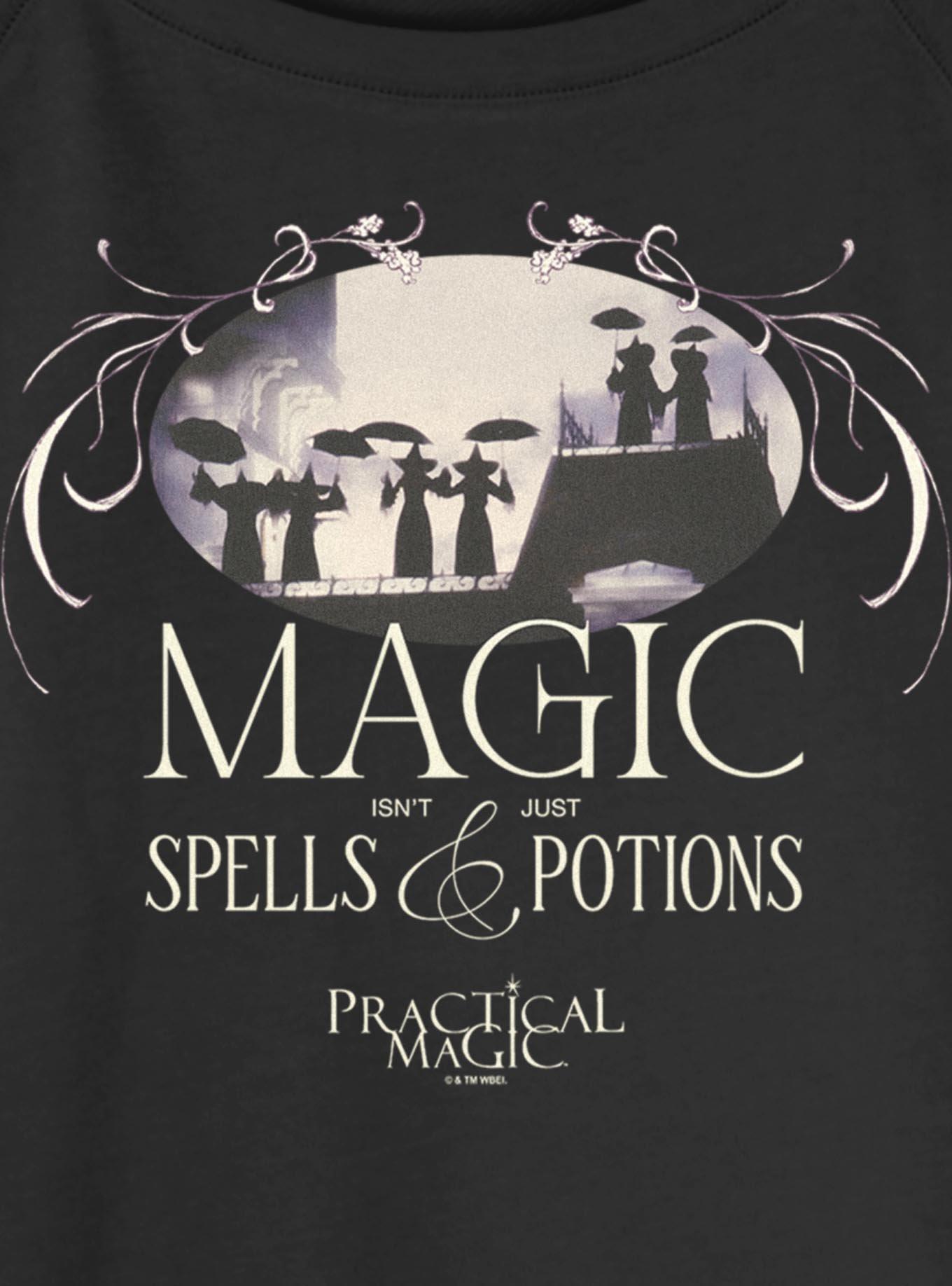Practical Magic Isn't Just Spells And Potions Womens Slouchy Sweatshirt, BLACK, alternate - view 2