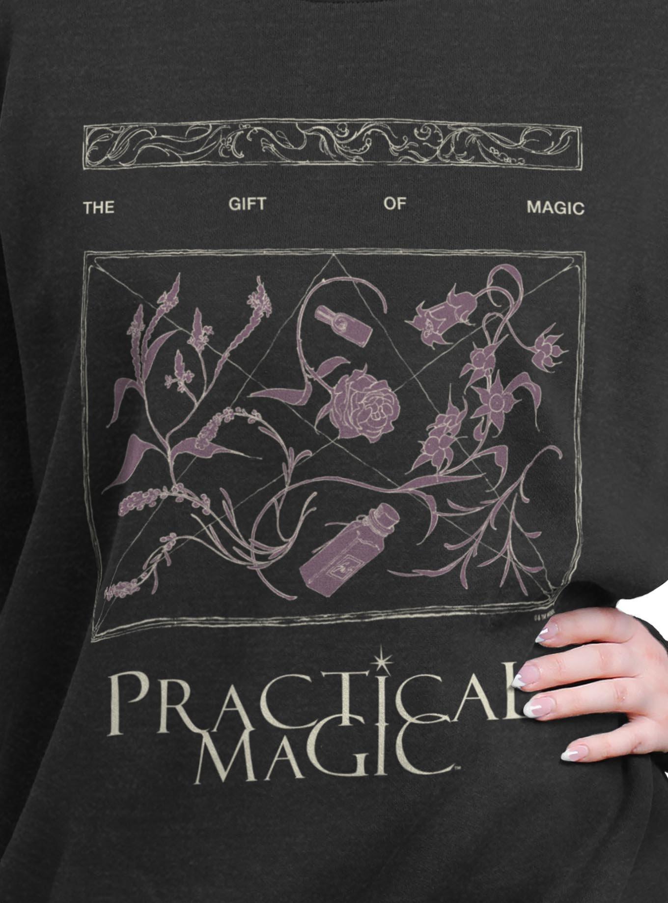 Practical Magic The Gift Of Magic Womens Oversized Sweatshirt, CHAR HTR, alternate - view 2