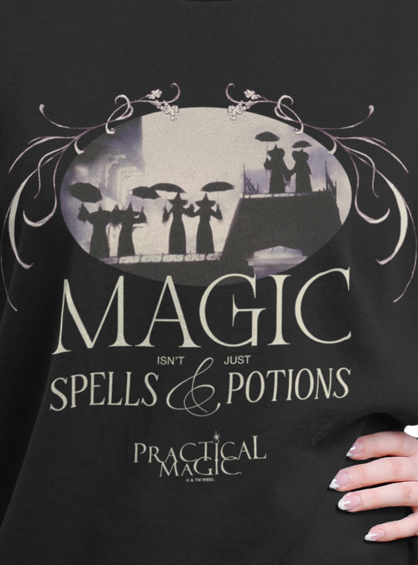 Practical Magic Isn't Just Spells And Potions Womens Oversized Sweatshirt, BLACK, alternate - view 2