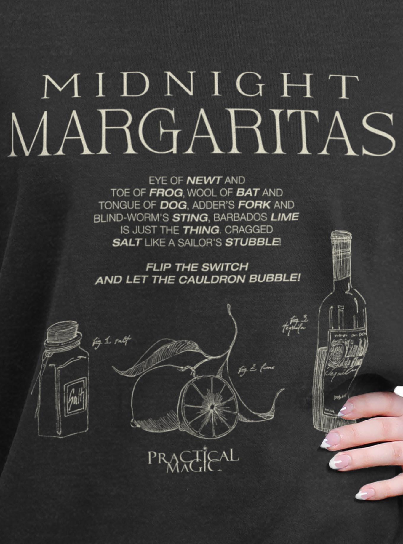 Practical Magic Midnight Margaritas Womens Oversized Sweatshirt, CHAR HTR, alternate - view 2