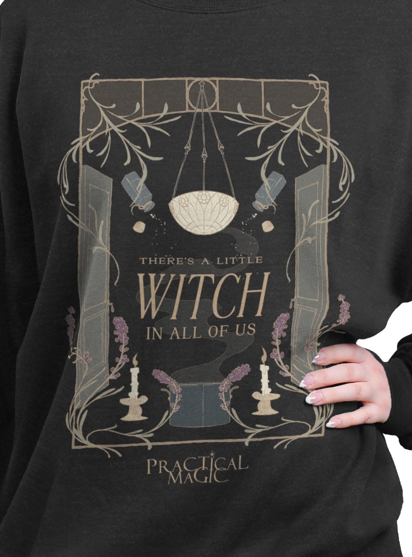 Practical Magic Witch In All Of Us Womens Oversized Sweatshirt, CHAR HTR, alternate - view 2