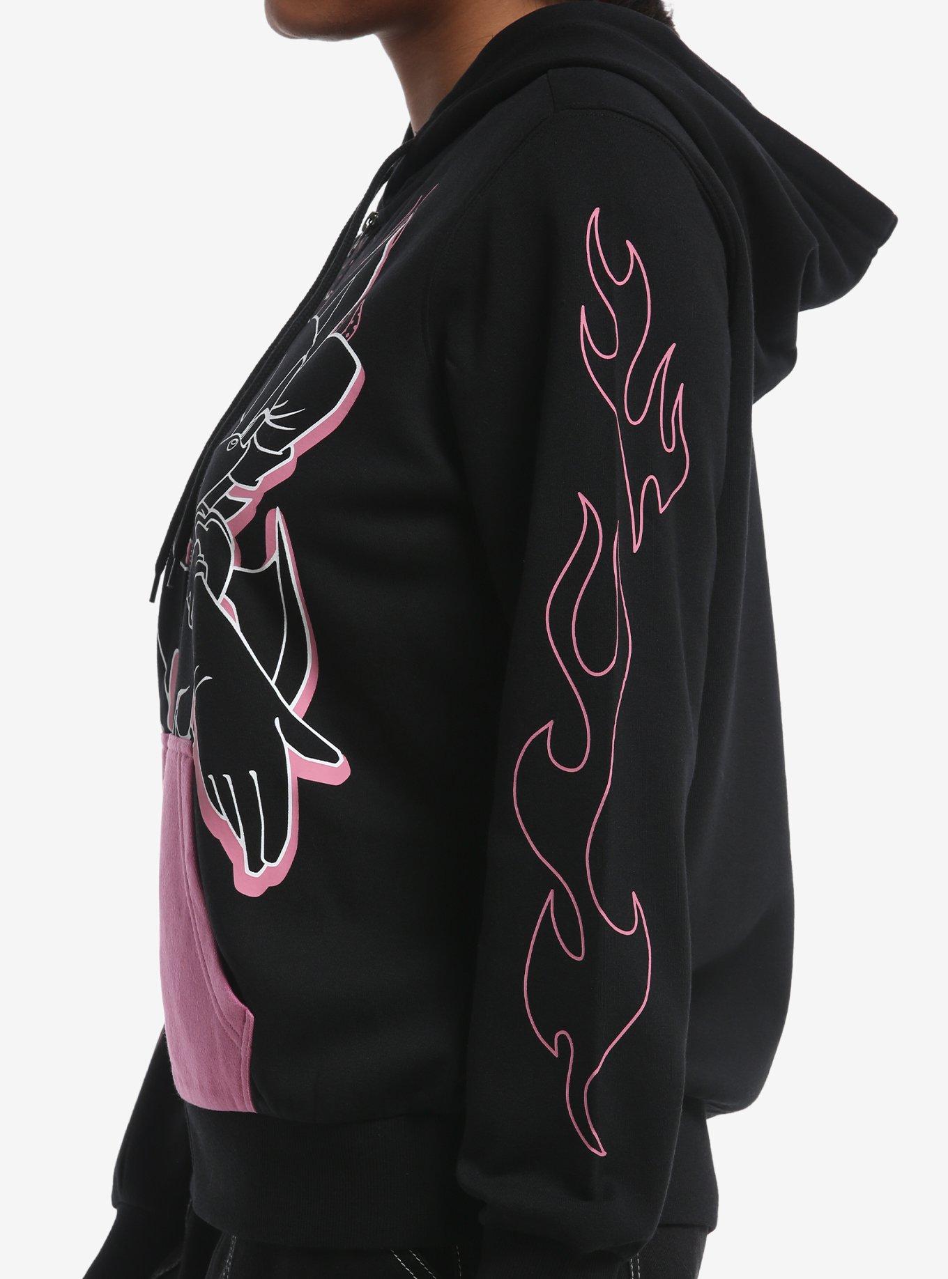 Misfits Rib Cage Heart Girls Off-Shoulder Sweatshirt, BLACK, alternate - view 4