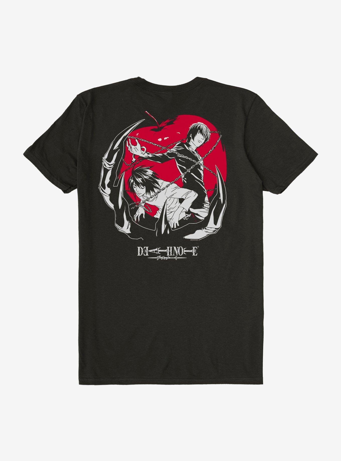 Death Note Ryuk Light and L T-Shirt, BLACK, alternate - view 2