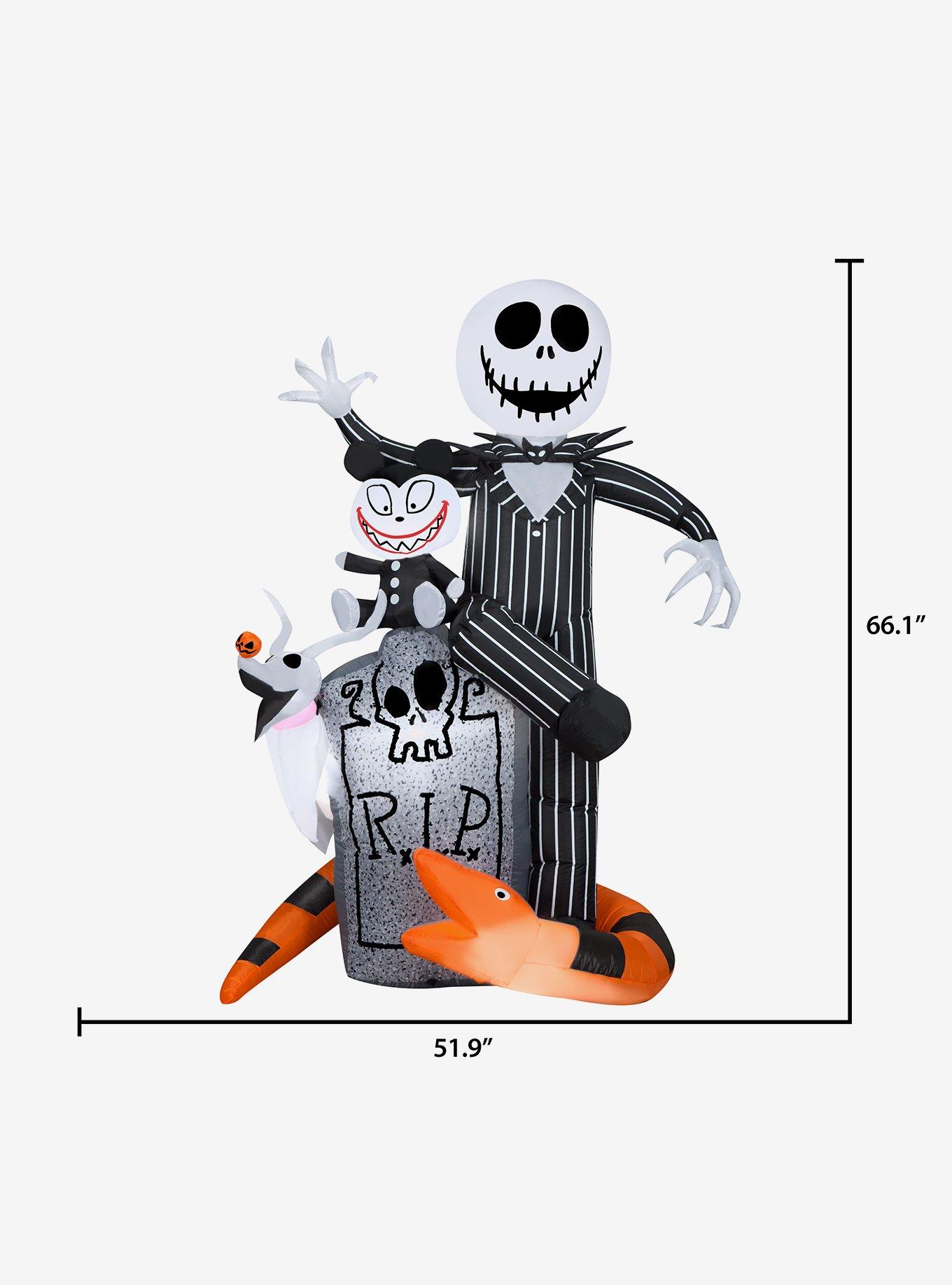 Disney Nightmare Before Christmas Jack Skellington Scene with Scary Teddy Zero and Snake Airblown, , alternate - view 4