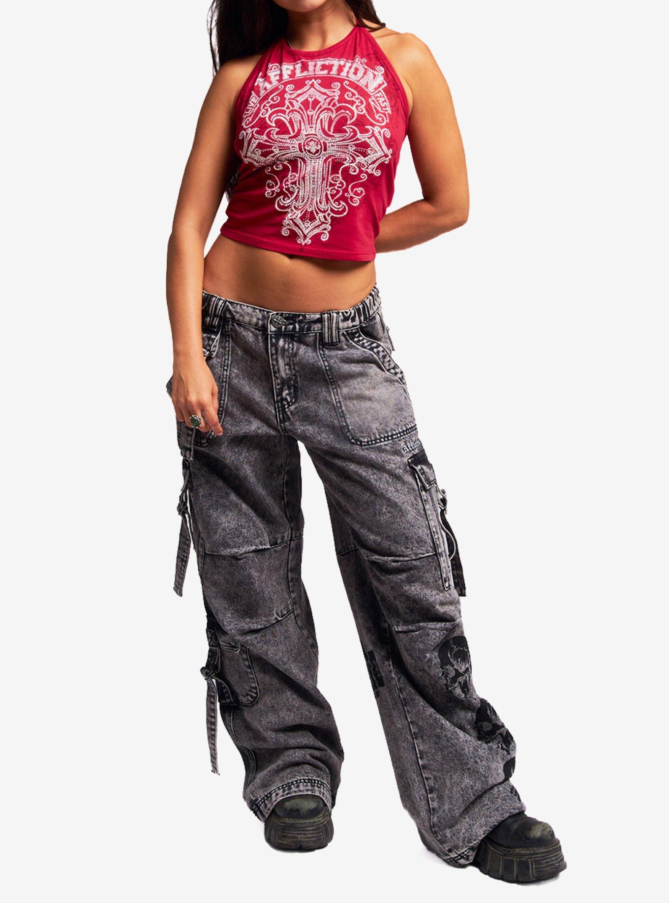 Affliction Cross Filigree Rhinestone Girls Halter Top, MULTI, alternate - view 3