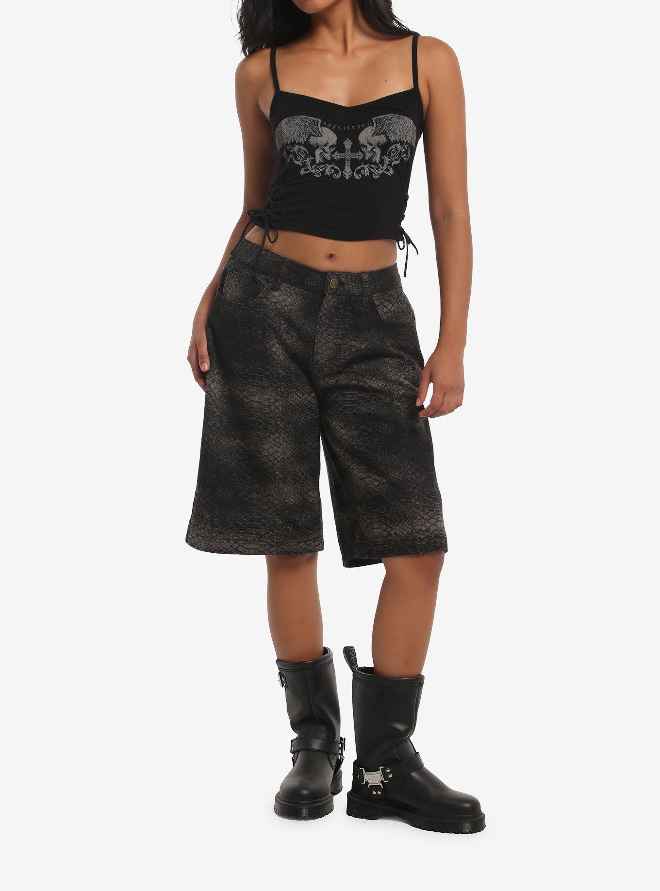 Affliction Double Winged Skull Girls Crop Cami, MULTI, alternate - view 2