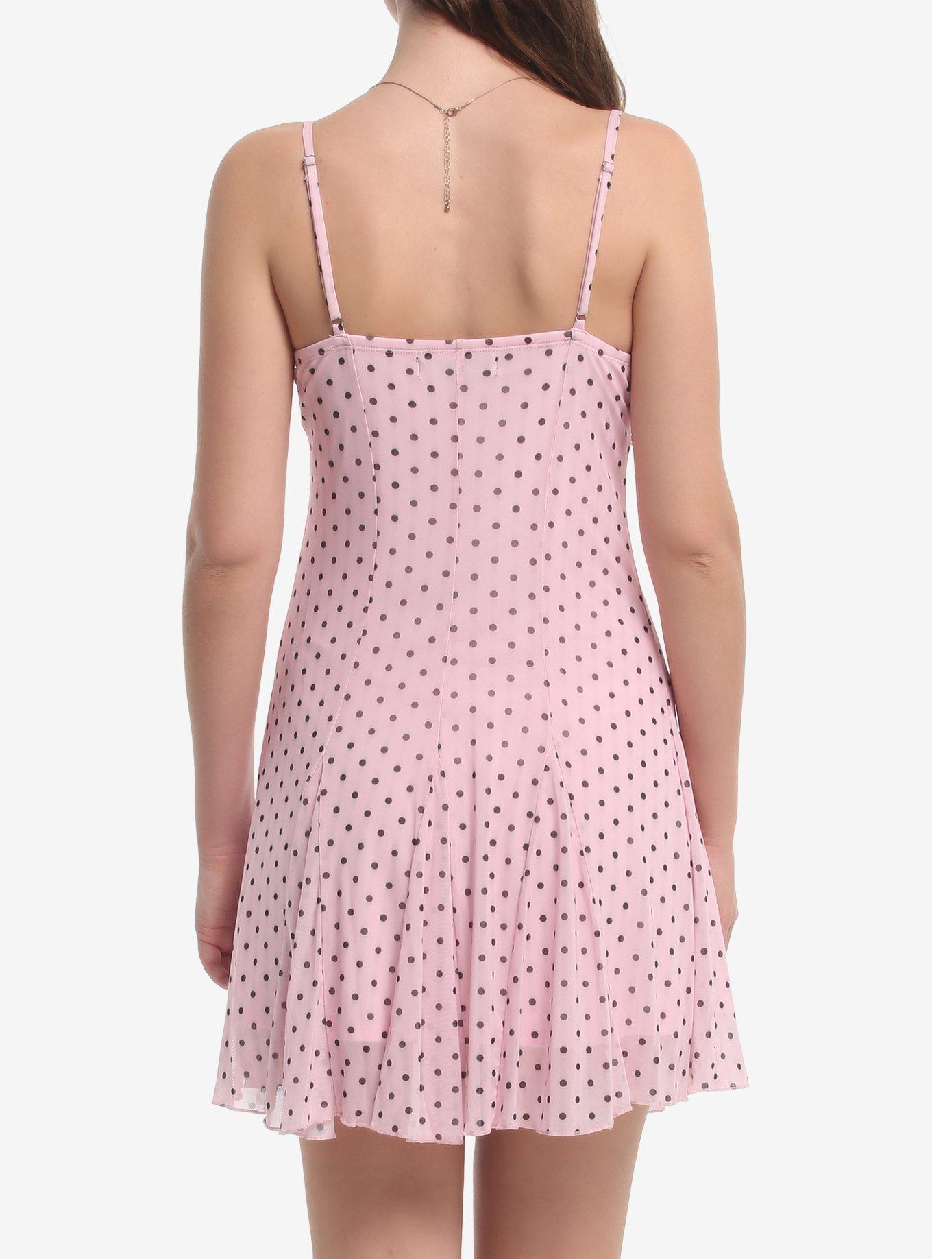 Pink & Black Polka Dot Cami Dress, MULTI, alternate - view 3