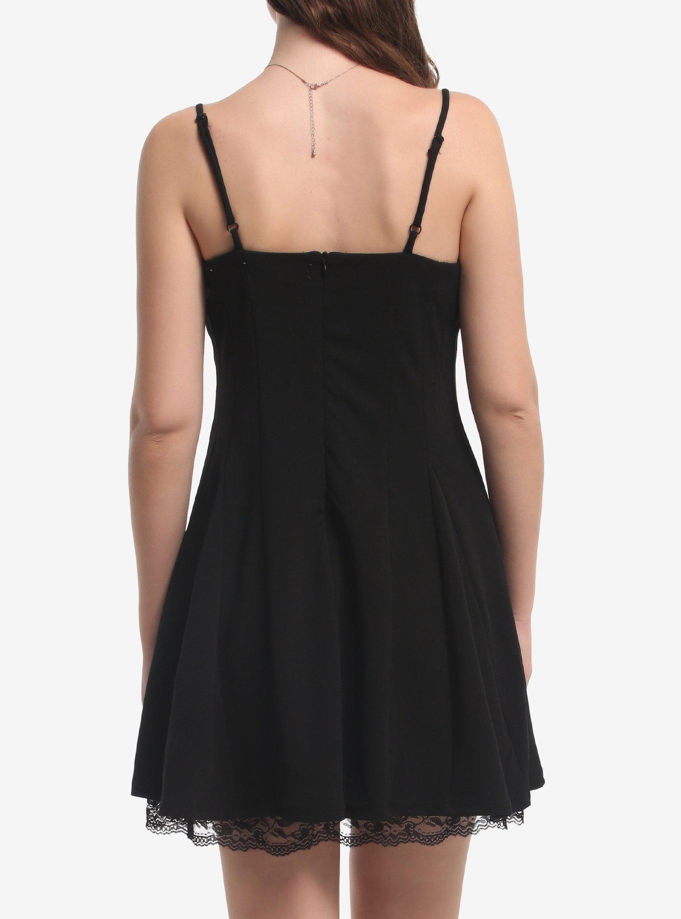 Black Lace Trim Cami Dress, MULTI, alternate - view 3