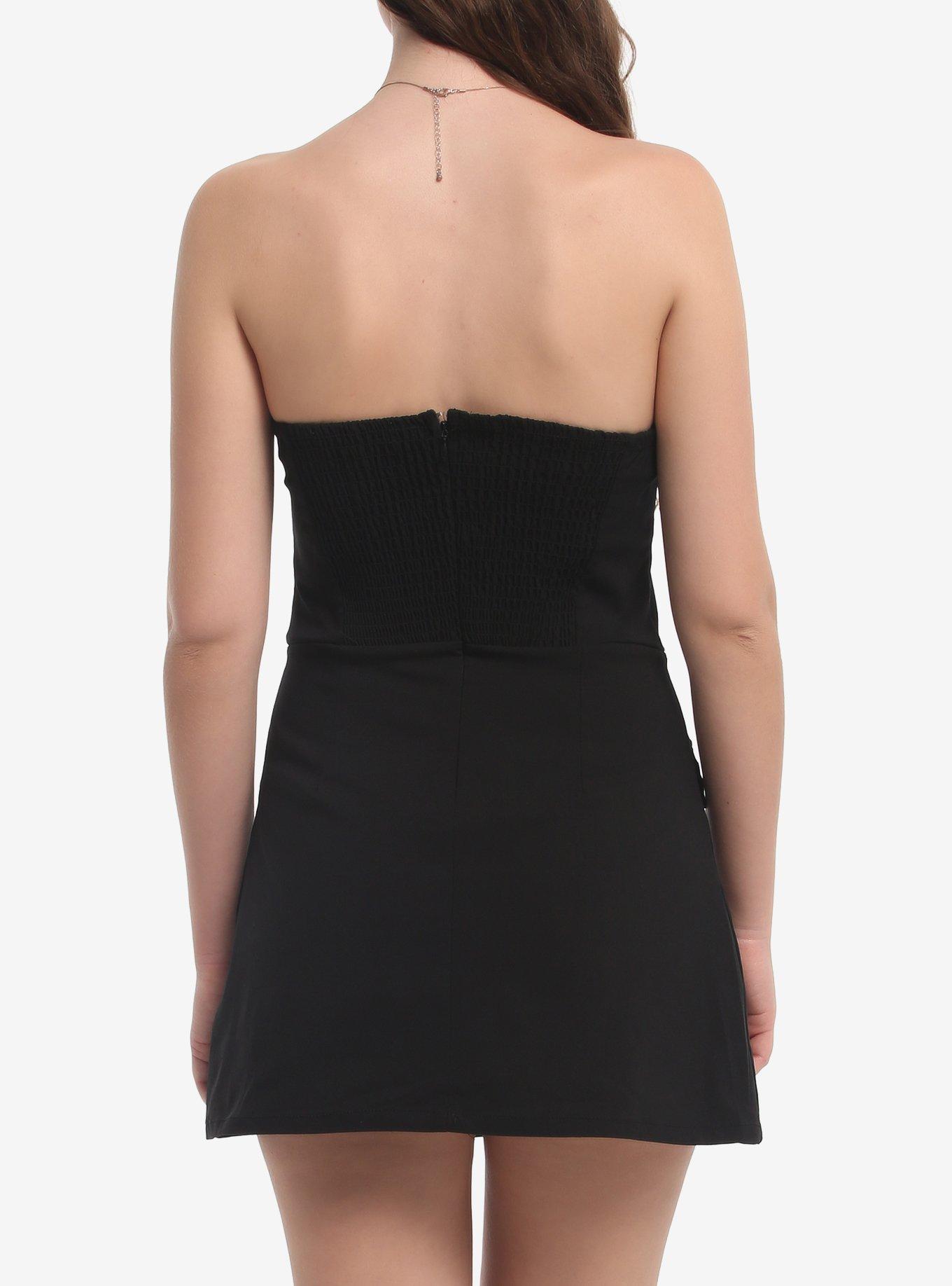 Black Skort Strapless Dress, MULTI, alternate - view 3