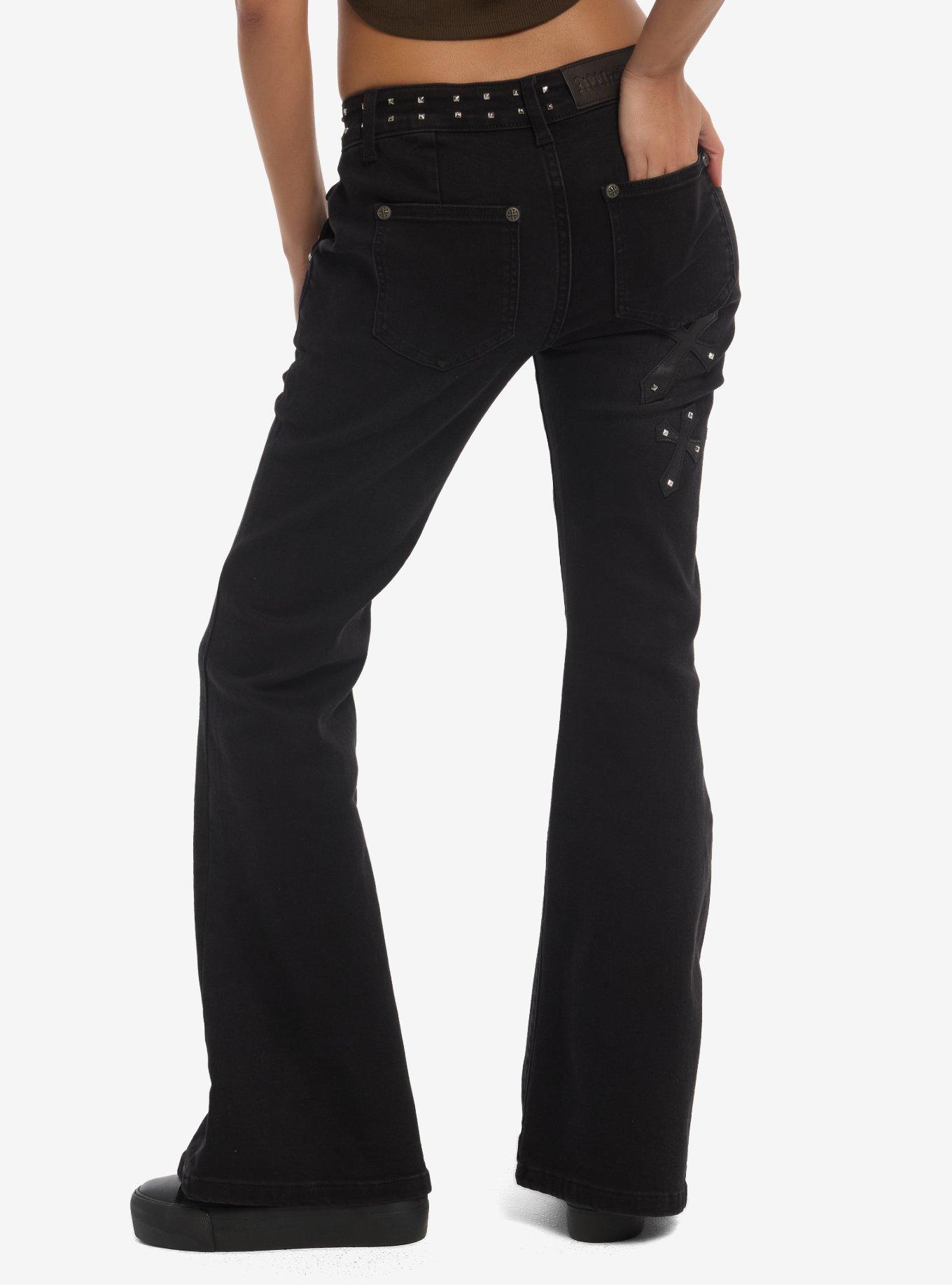 Affliction Cross Stud Low Rise Jeans, MULTI, alternate - view 2