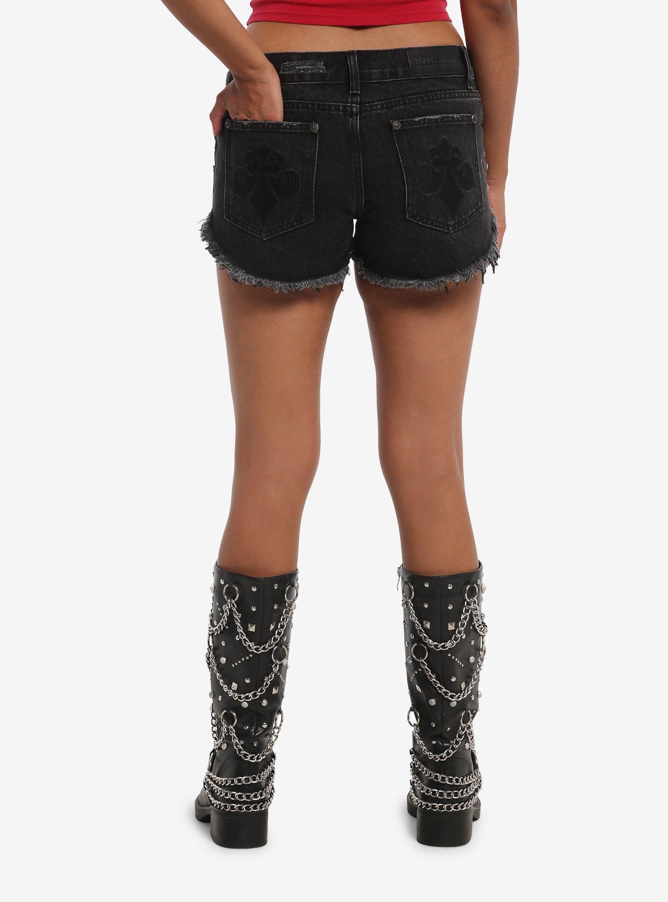 Affliction Stud Fleur De Lis Denim Shorts, MULTI, alternate - view 2