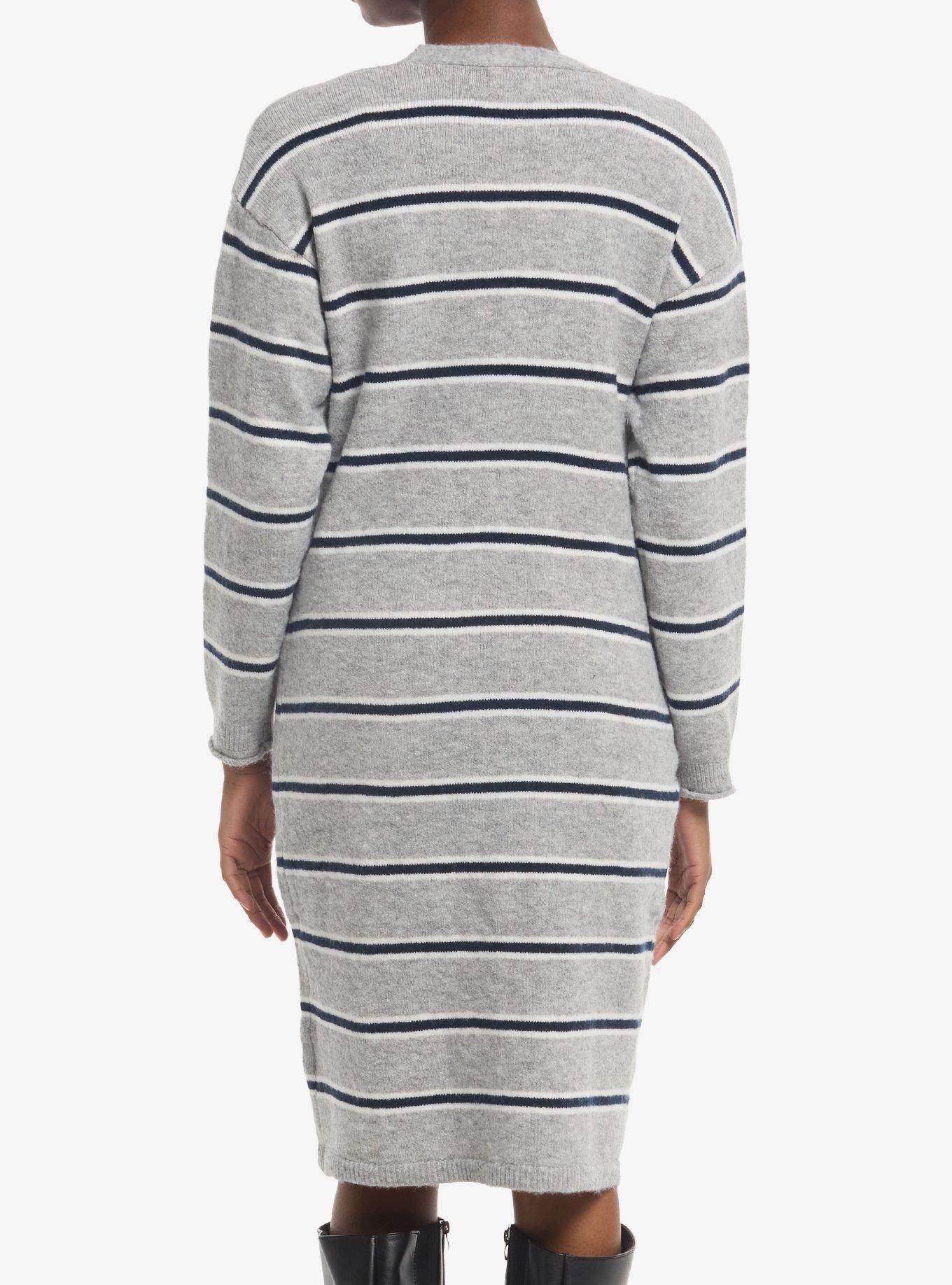 Grey & Black Stripe Girls Cardigan, MULTI, alternate - view 3