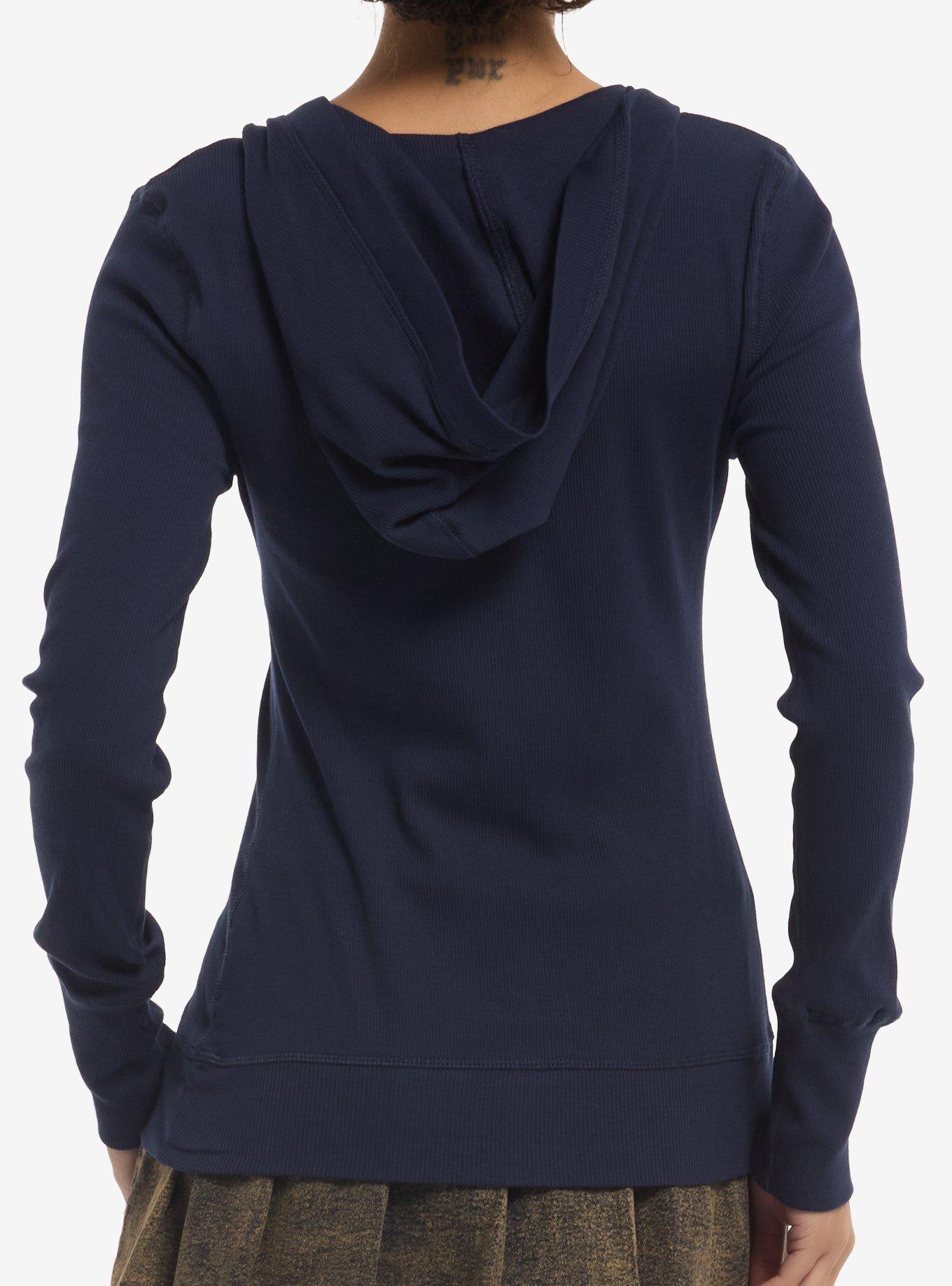 Navy Blue Henley Girls Twofer Long-Sleeve Top, MULTI, alternate - view 3