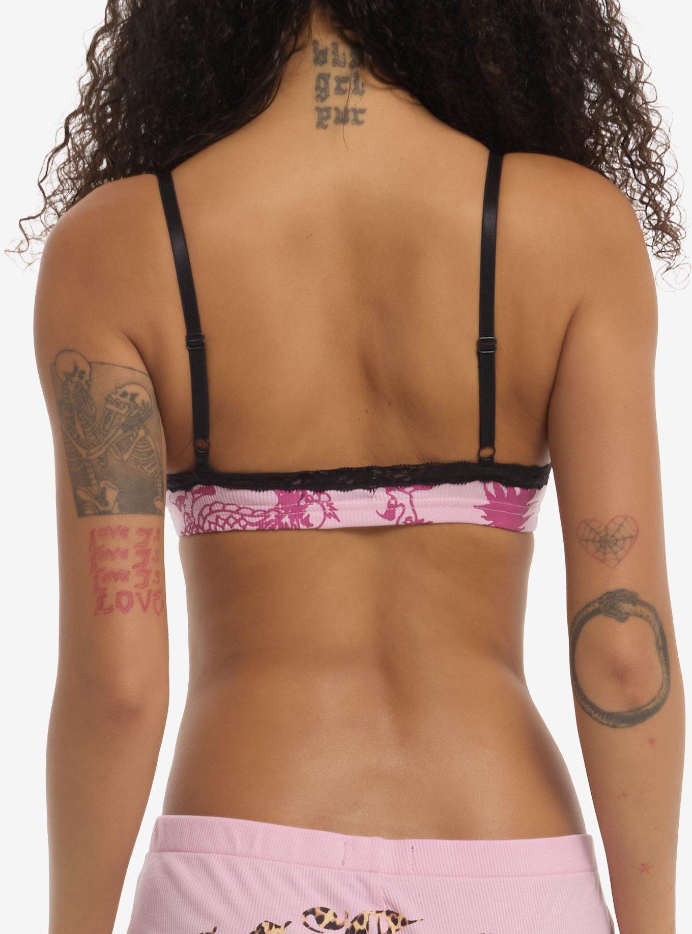 Ed Hardy Pink Dragon Skull Bralette, MULTI, alternate - view 3