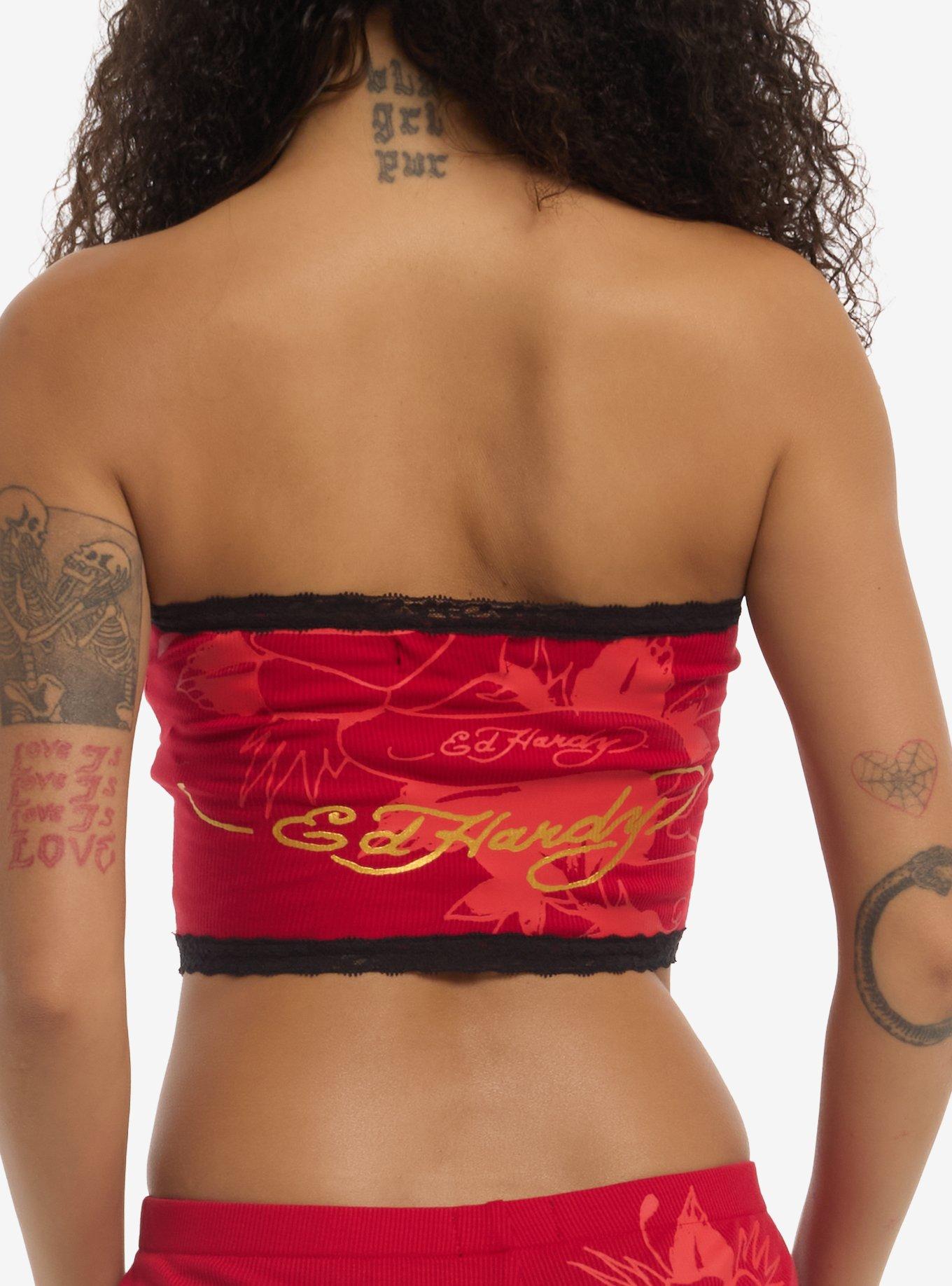 Ed Hardy Red Tattoo Bird Tube Top, MULTI, alternate - view 3