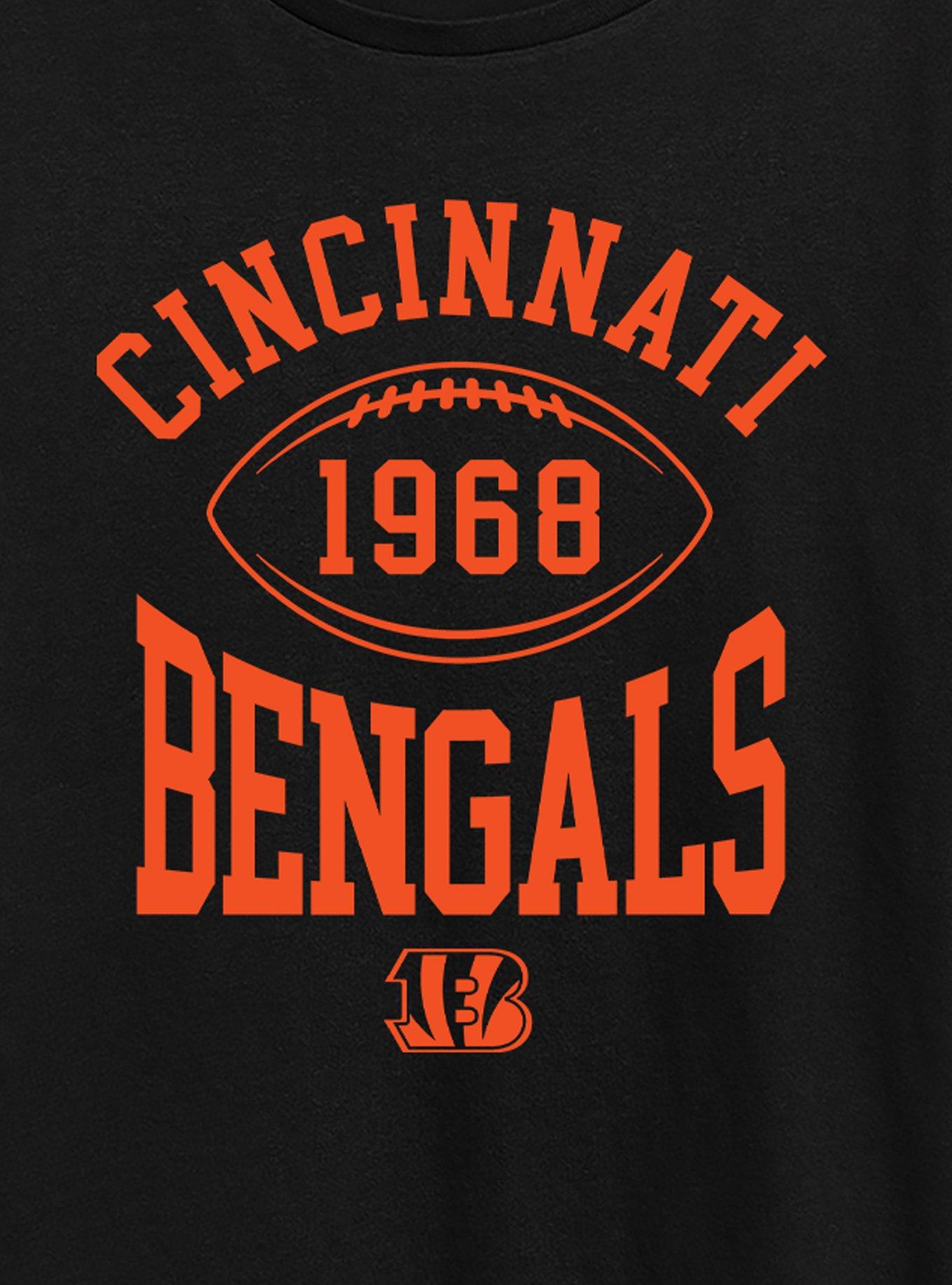 NFL Cincinnati Bengals Pro Block Football Womens T-Shirt, BLACK, alternate - view 2