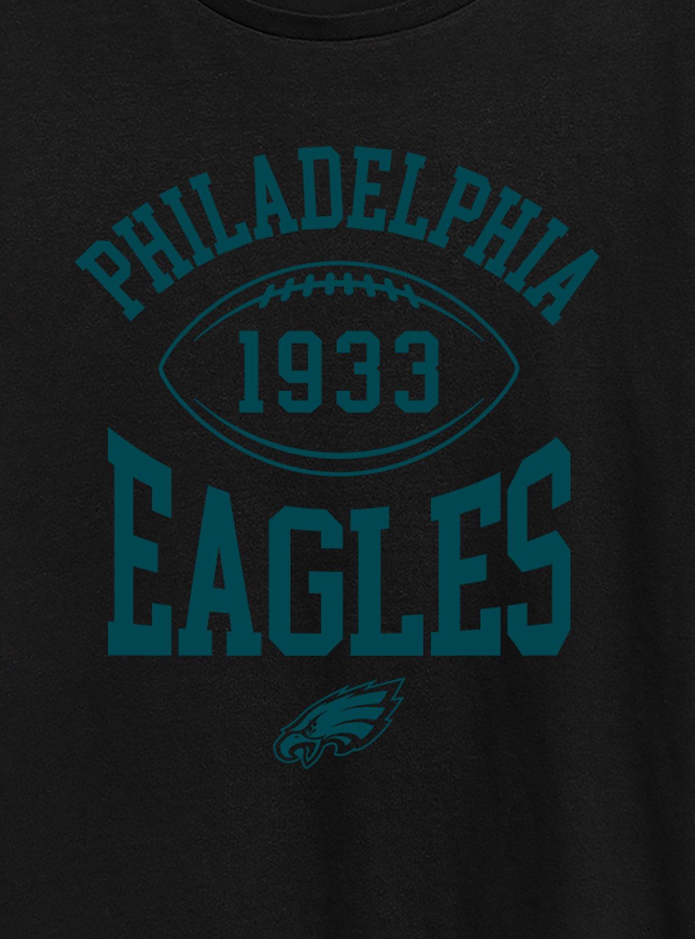 NFL Philadelphia Eagles Pro Block Football Womens T-Shirt, BLACK, alternate - view 2