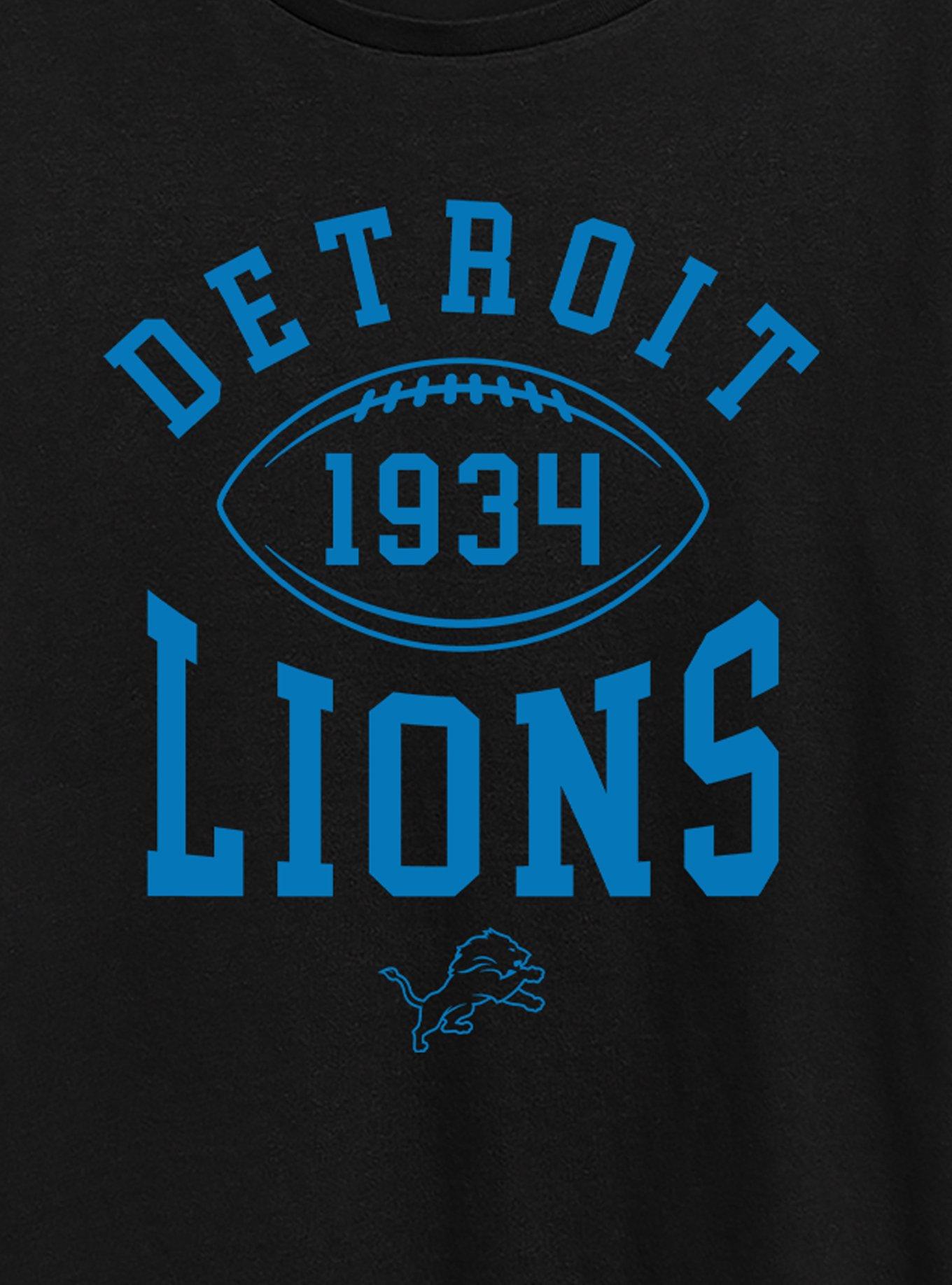 NFL Detroit Lions Pro Block Football Womens T-Shirt, BLACK, alternate - view 2