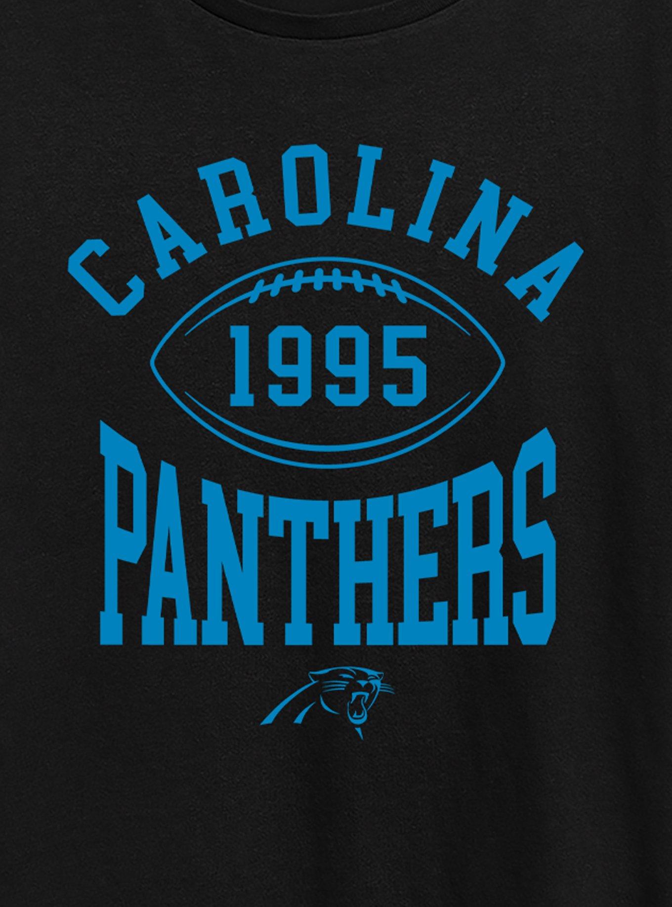 NFL Carolina Panthers Pro Block Football Womens T-Shirt, BLACK, alternate - view 2