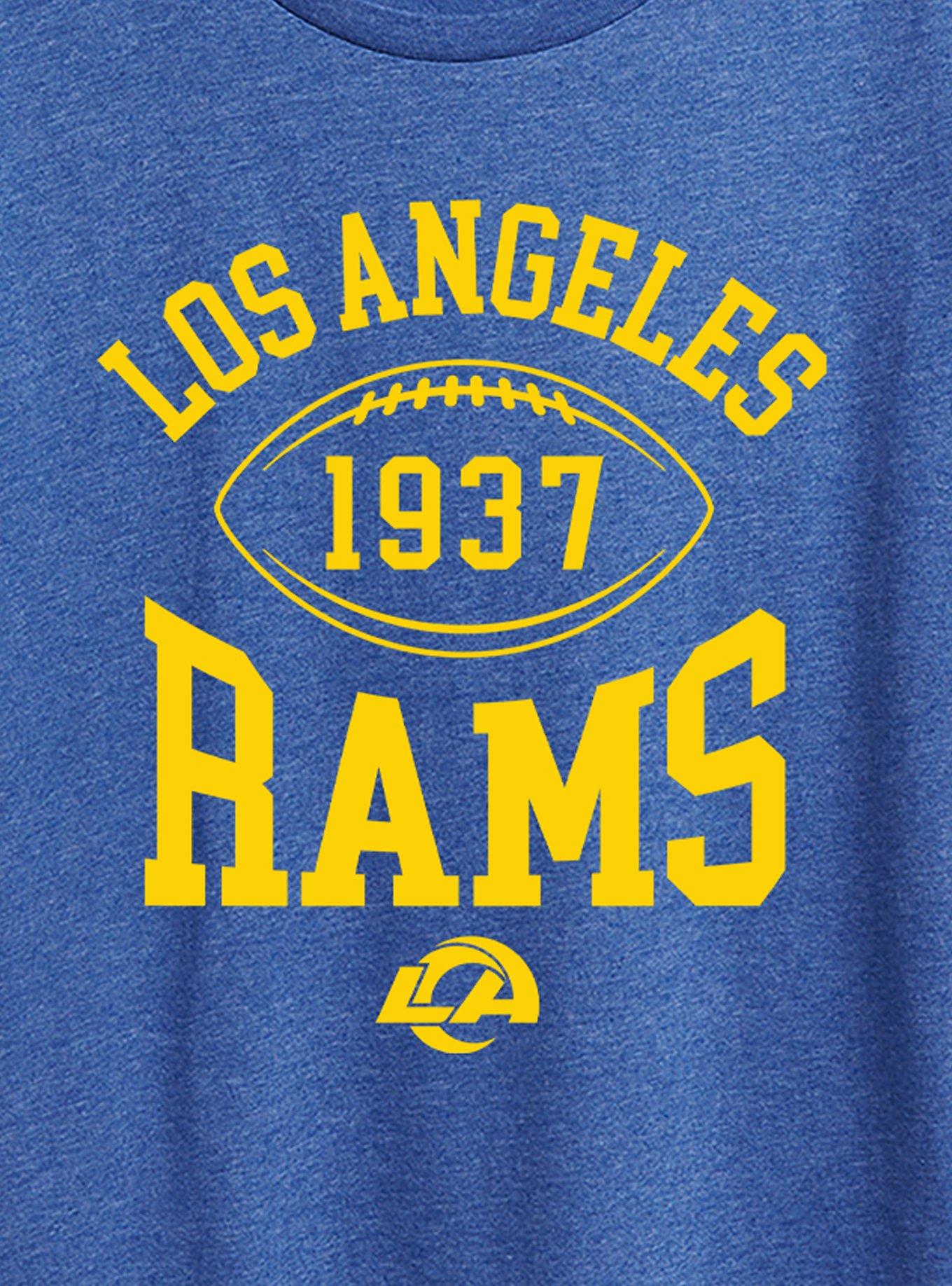 NFL Los Angeles Rams Pro Block Football Womens T-Shirt, ROYAL, alternate - view 2