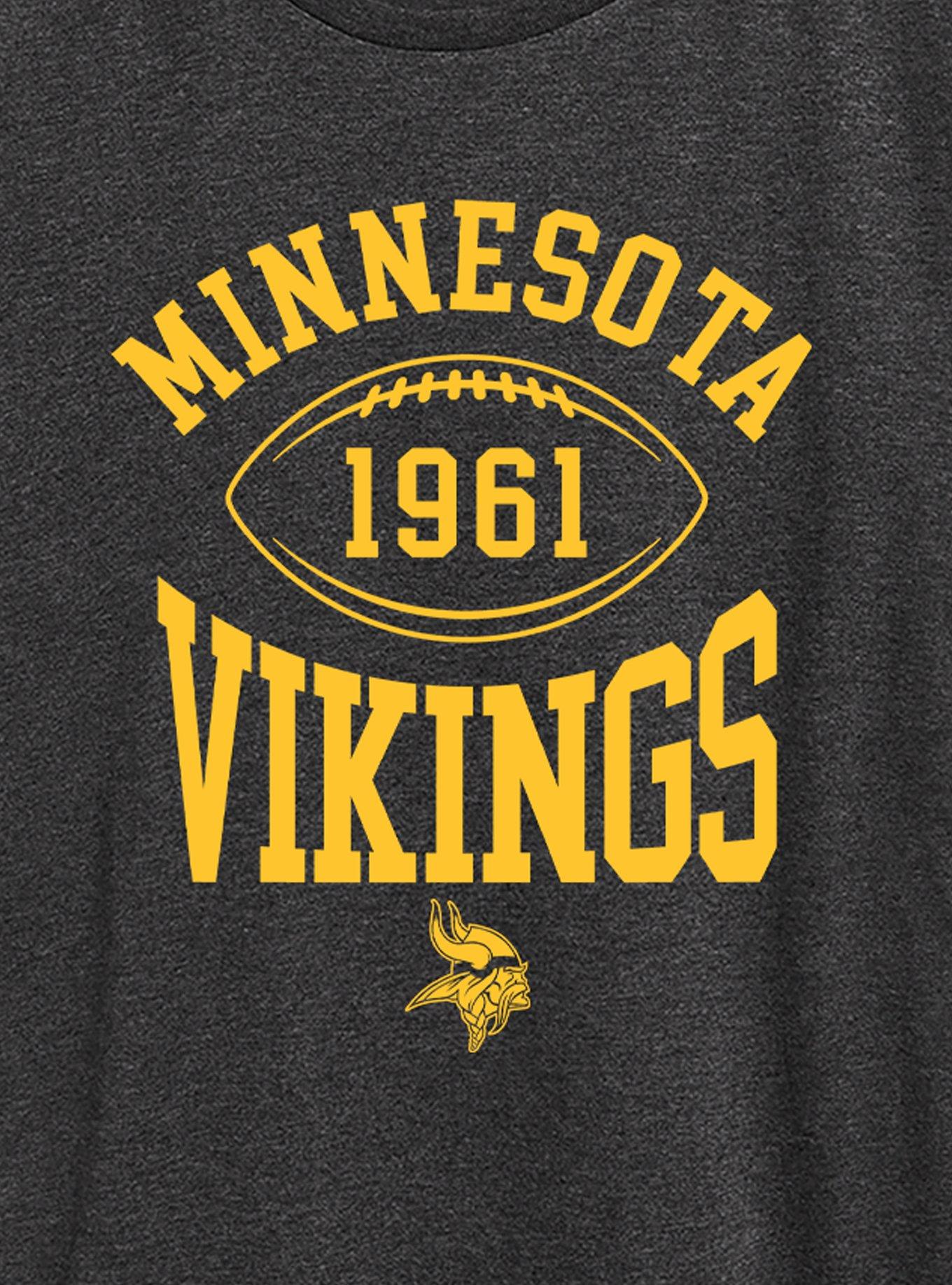 NFL Minnesota Vikings Pro Block Football Womens T-Shirt, CHARCOAL, alternate - view 2