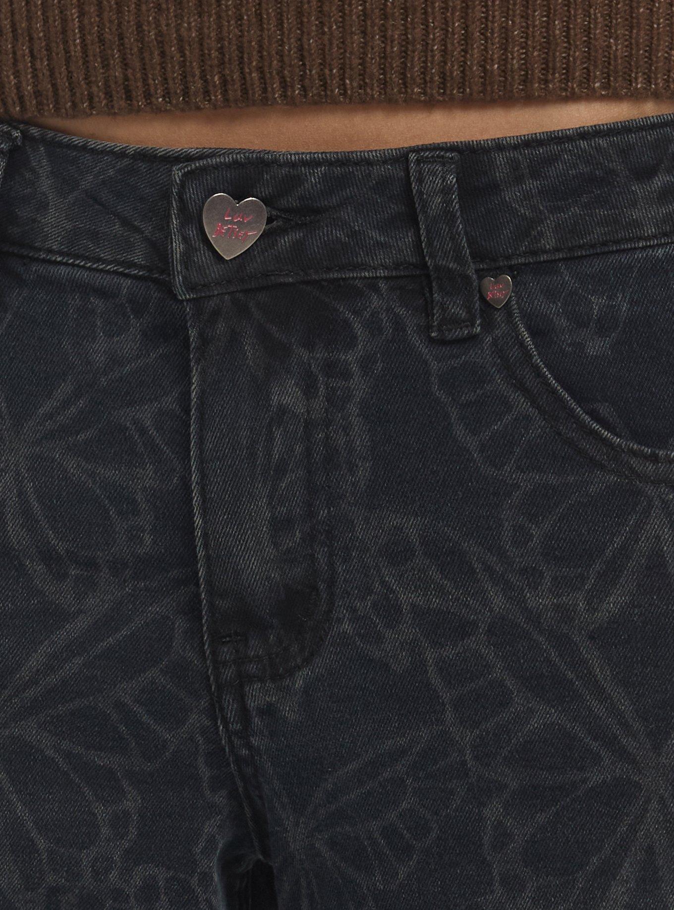 Butterfly Print Straight Leg Jeans, MULTI, alternate - view 3