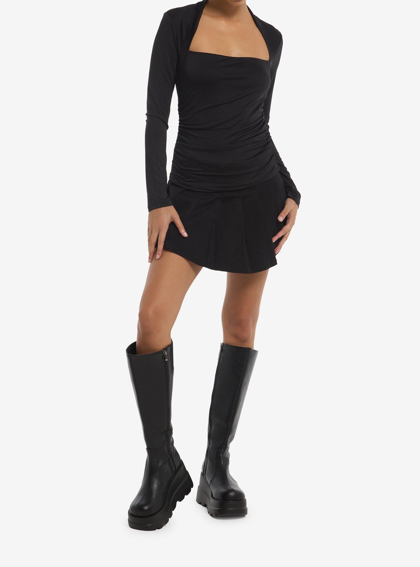 Black Faux Shrug Girls Long-Sleeve Top, MULTI, alternate - view 2